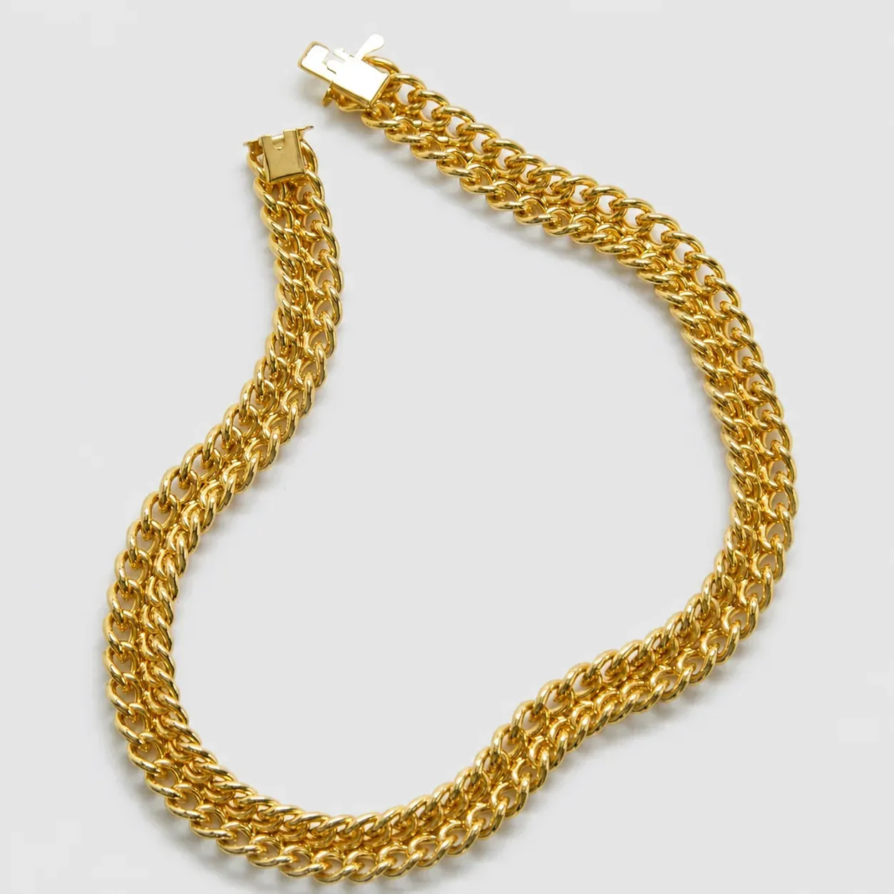 Vintage Gold Double Curb Chain Necklace sold by Admiral Row product image thumbnail 2