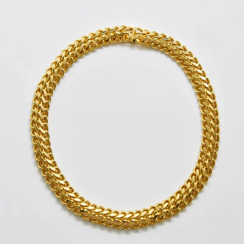 Vintage Gold Double Curb Chain Necklace made by Admiral Row
