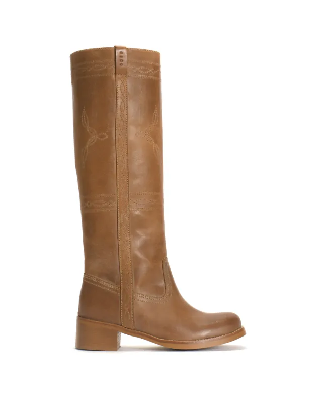 Dico Ann Western stitch Escovado Dark tan sold by Anonymous Copenhagen