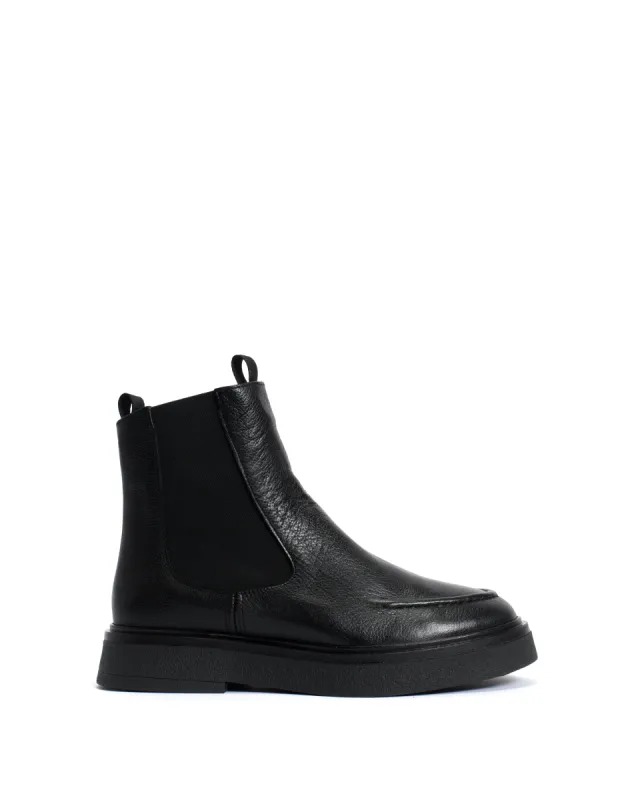 Kikie flat platform Grained soft calf & sole Black & Black made by Anonymous Copenhagen