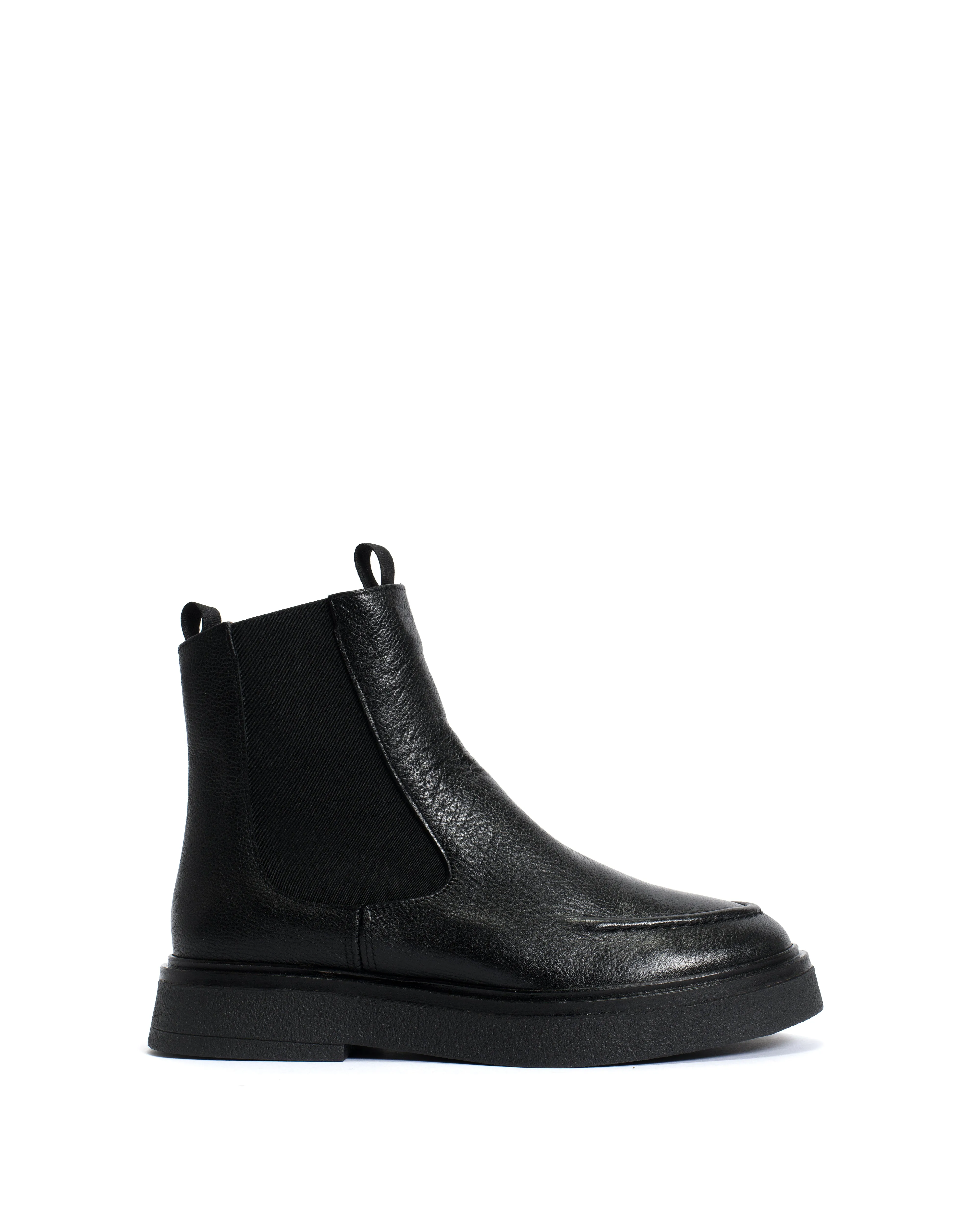 Kikie flat platform Grained soft calf & sole Black & Black sold by Anonymous Copenhagen