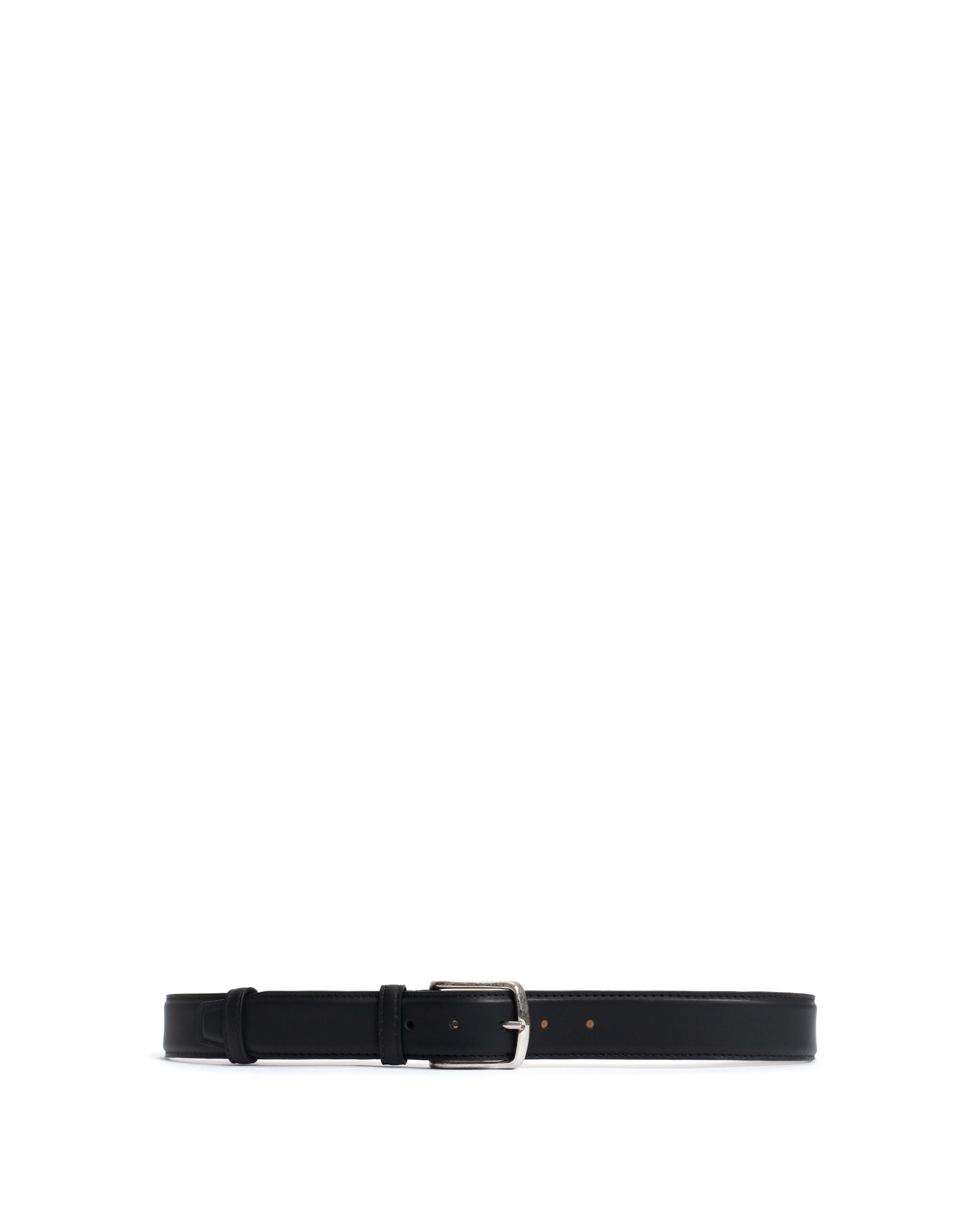 Quinn classic unisex leather belt Soft calf & metal Black & silver buckle sold by Anonymous Copenhagen product image thumbnail 5