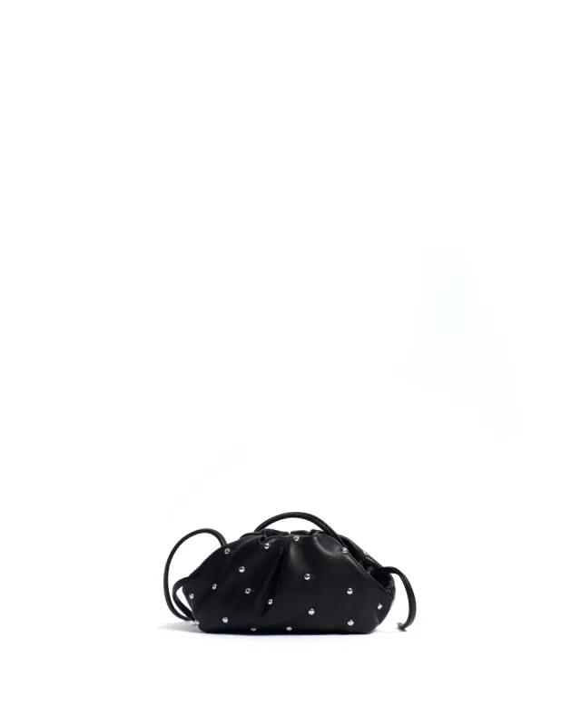 Enuice petite purse Stud-embellished silky lamb Black & silver sold by Anonymous Copenhagen