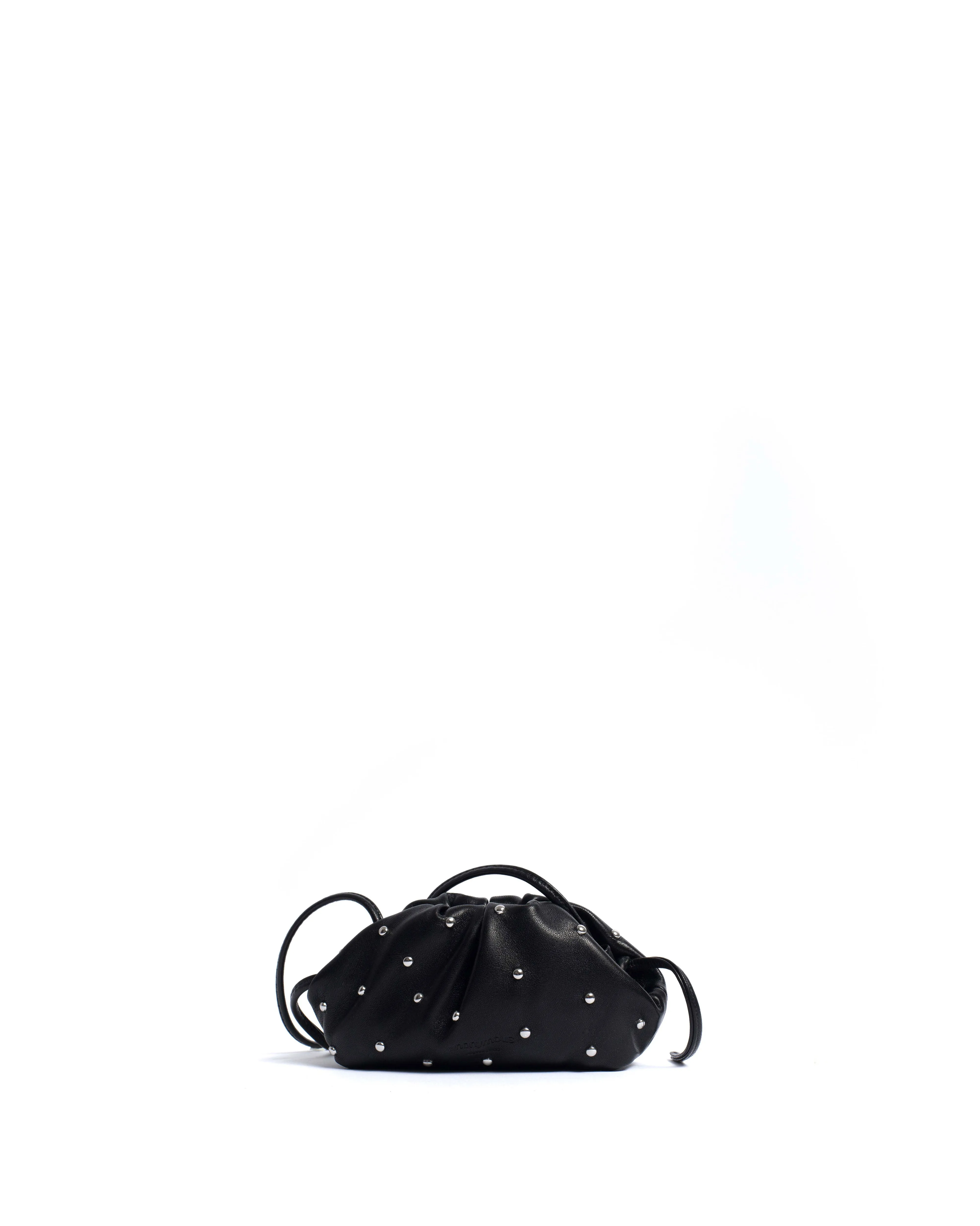 Enuice petite purse Stud-embellished silky lamb Black & silver sold by Anonymous Copenhagen