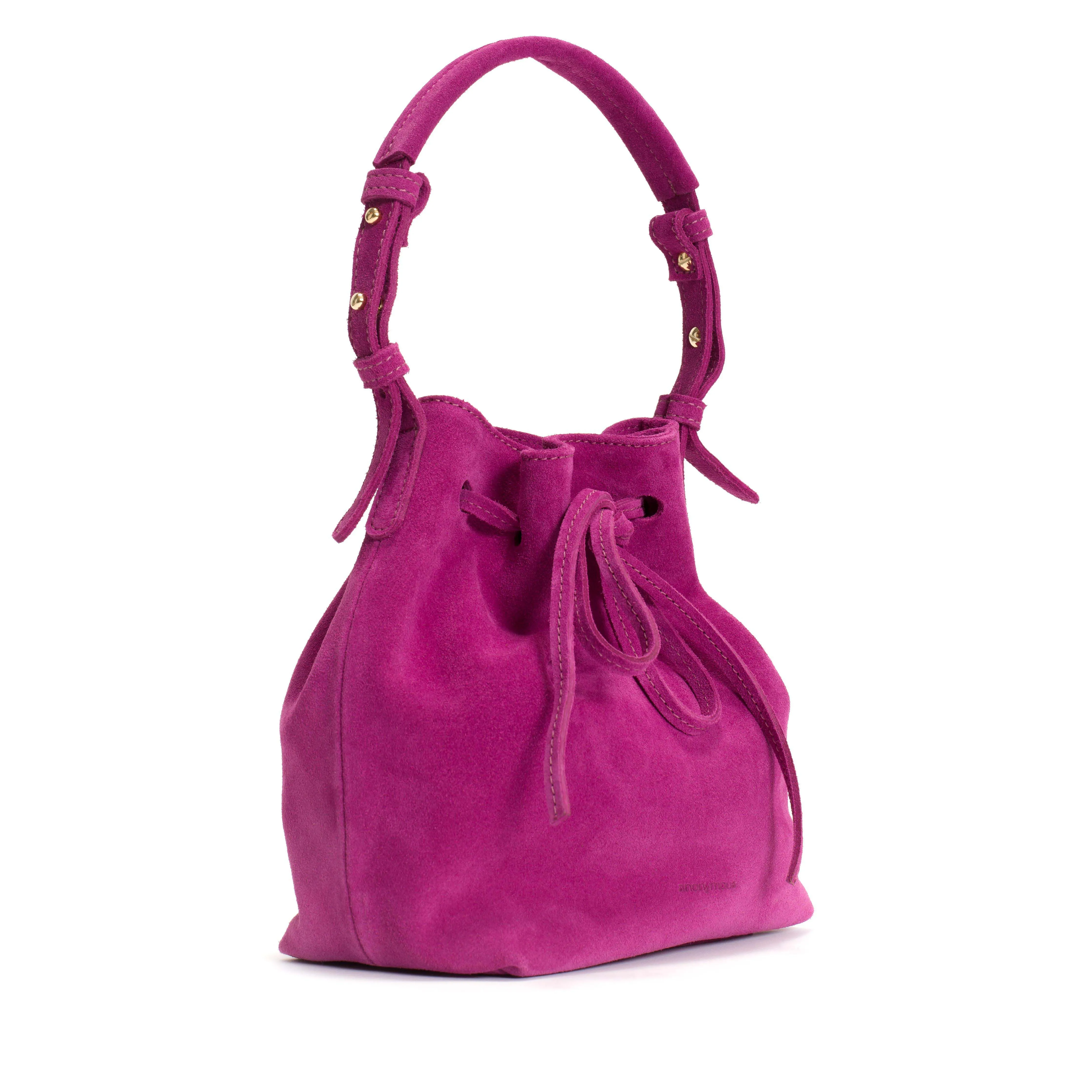 Kacey petite bucket bag Calf suede Raspberry sold by Anonymous Copenhagen product image thumbnail 2