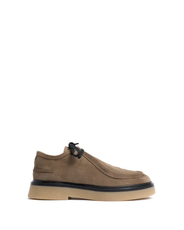 Chez flat platform Calf suede & Sole Mushroom & natural sold by Anonymous Copenhagen