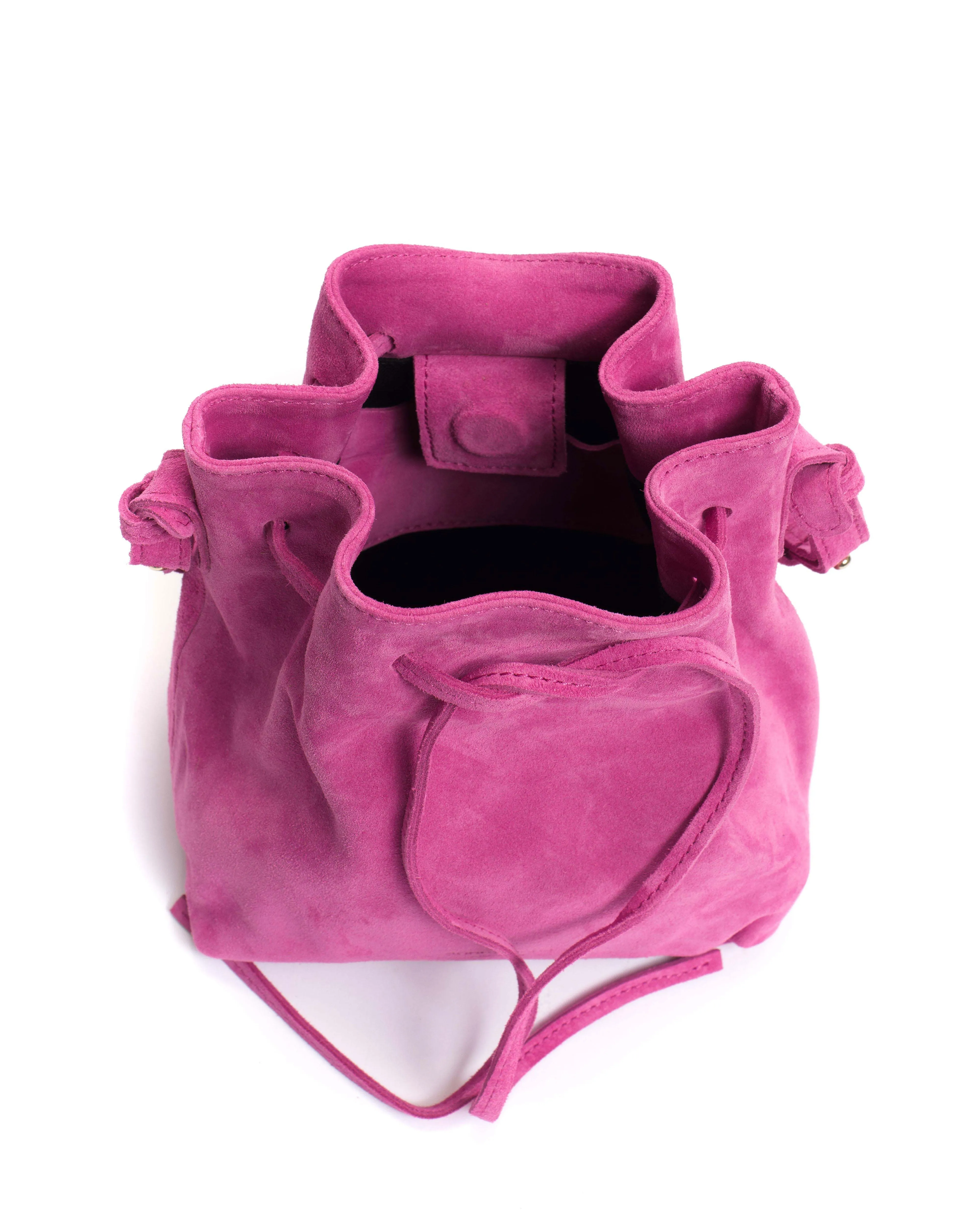 Kacey petite bucket bag Calf suede Raspberry sorbet sold by Anonymous Copenhagen product image thumbnail 3