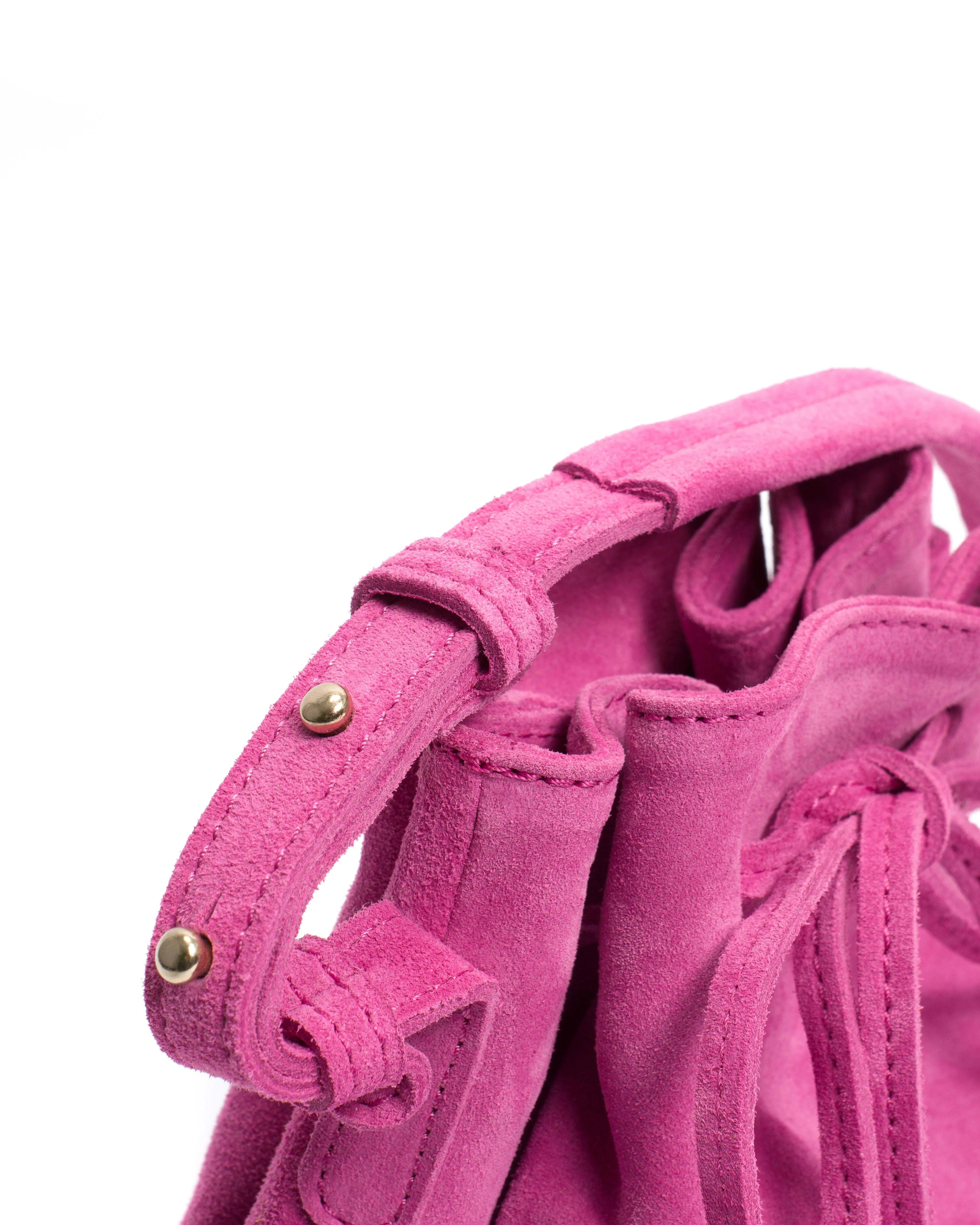 Kacey petite bucket bag Calf suede Raspberry sorbet sold by Anonymous Copenhagen product image thumbnail 4