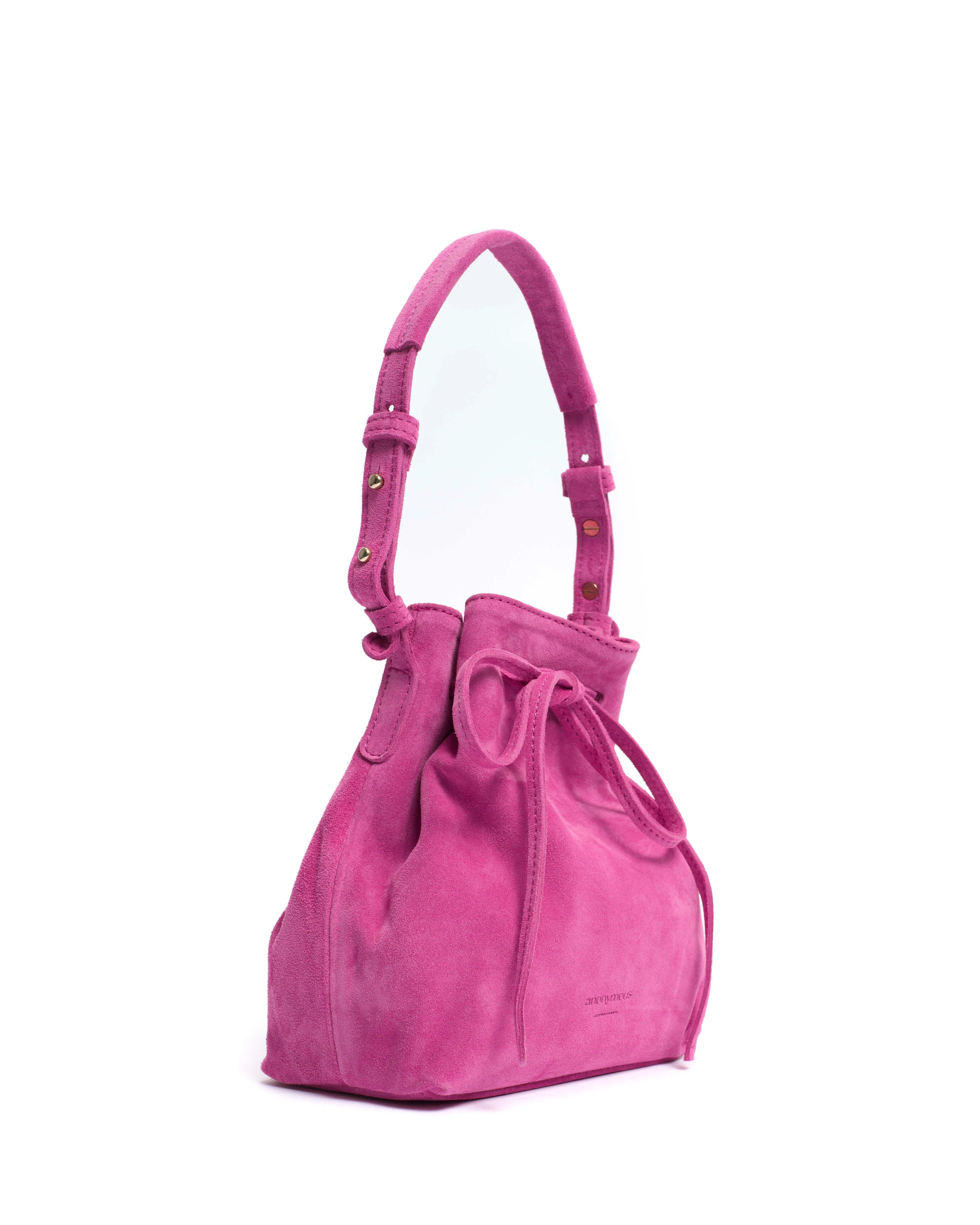Kacey petite bucket bag Calf suede Raspberry sorbet sold by Anonymous Copenhagen product image thumbnail 2
