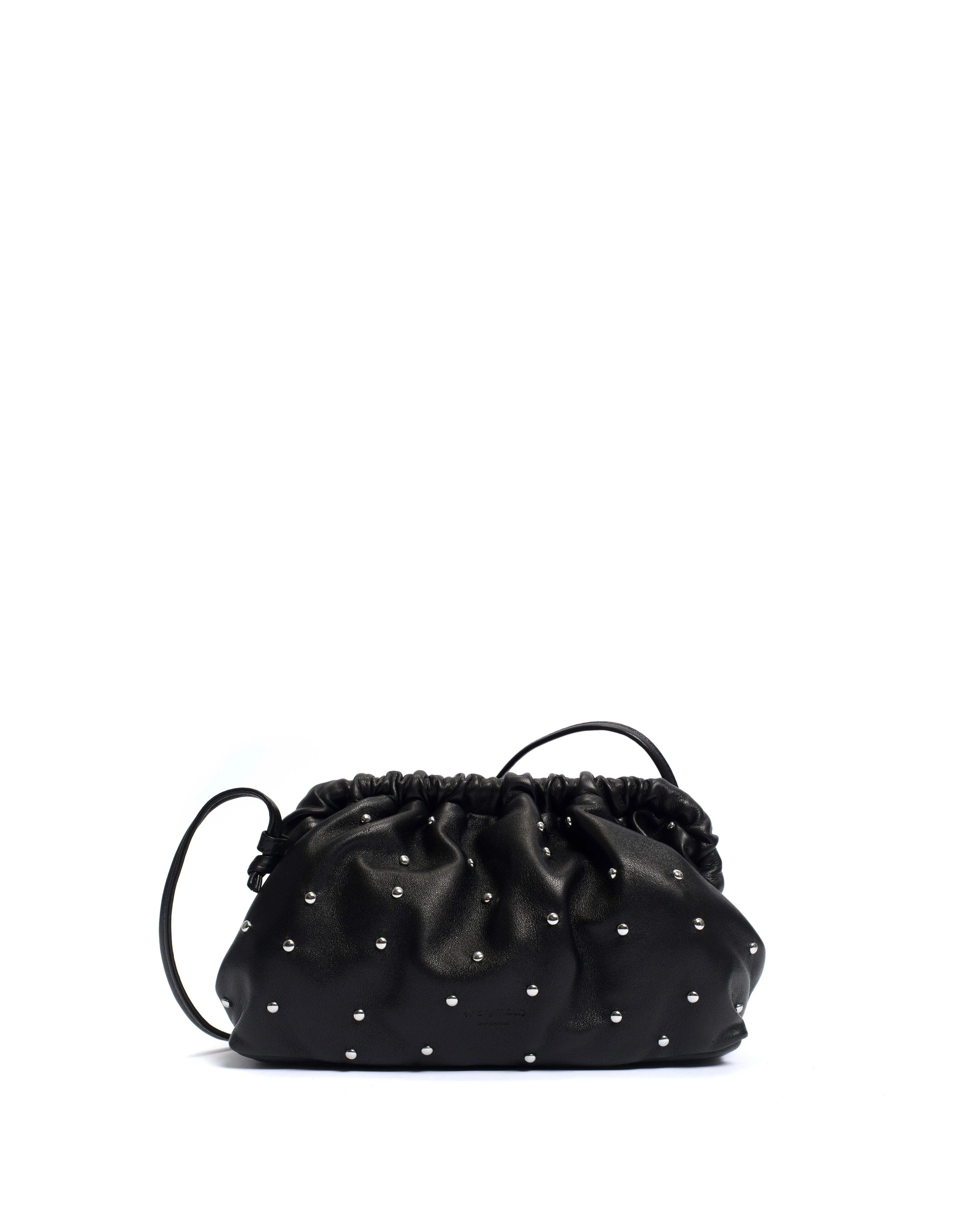 Hally grand cloud bag Stud-embellished shiny lamb Black silver sold by Anonymous Copenhagen