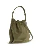 Kacey grand bucket bag Calf suede Olive green sold by Anonymous Copenhagen