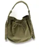 Kacey grand bucket bag Calf suede Olive green sold by Anonymous Copenhagen