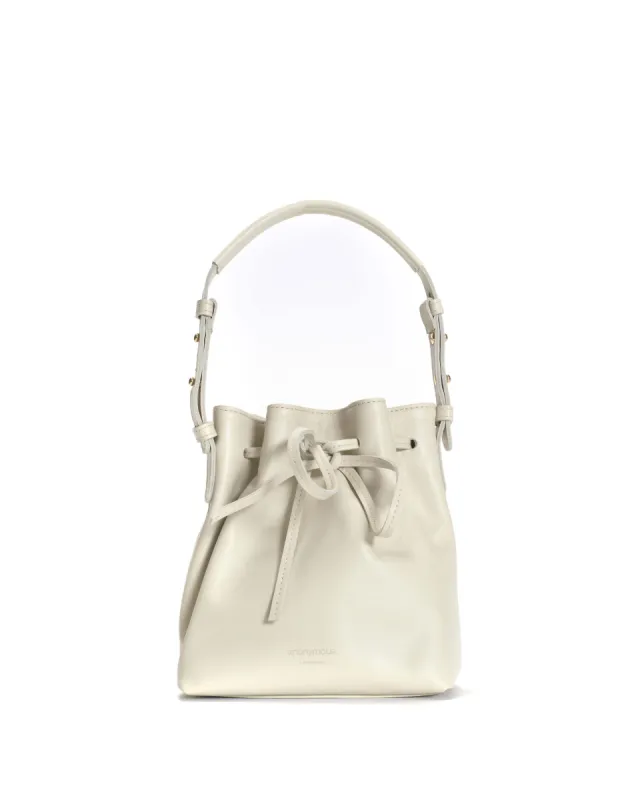 Kacey petite bucket bag Soft calf Milk white sold by Anonymous Copenhagen