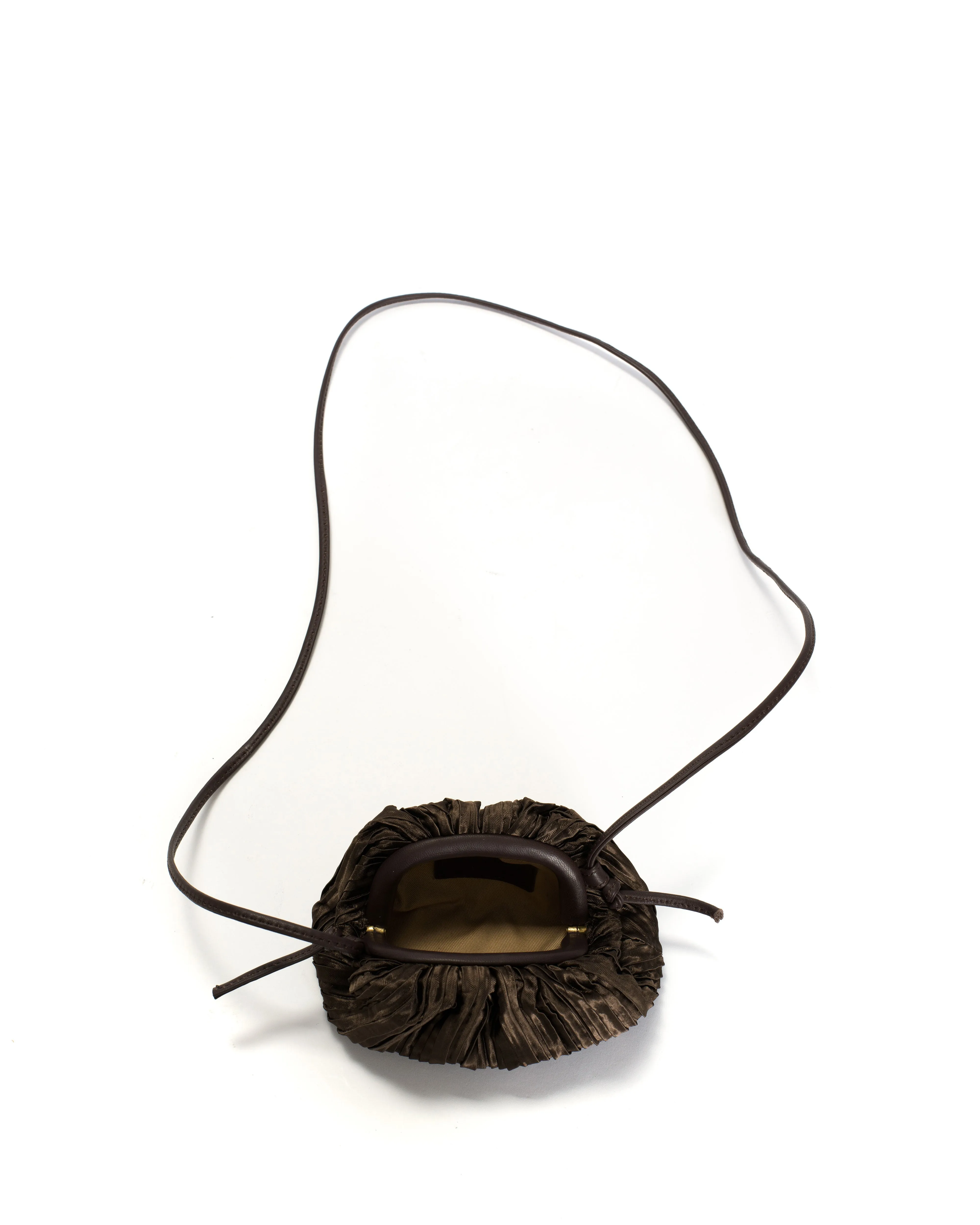 Enuice petite purse Pleated satin Espresso brown sold by Anonymous Copenhagen product image thumbnail 3