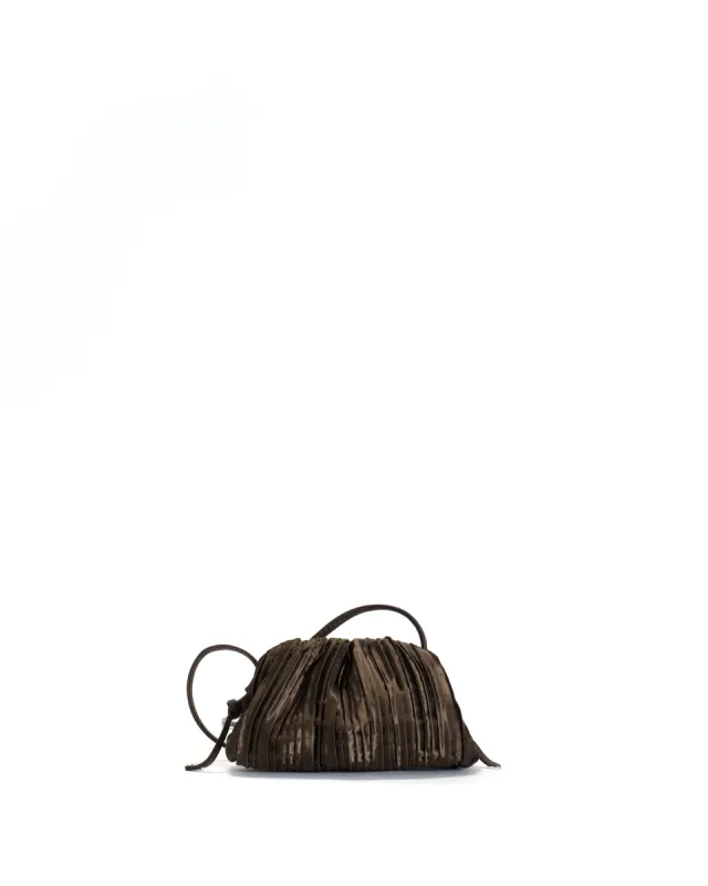 Enuice petite purse Pleated satin Espresso brown sold by Anonymous Copenhagen