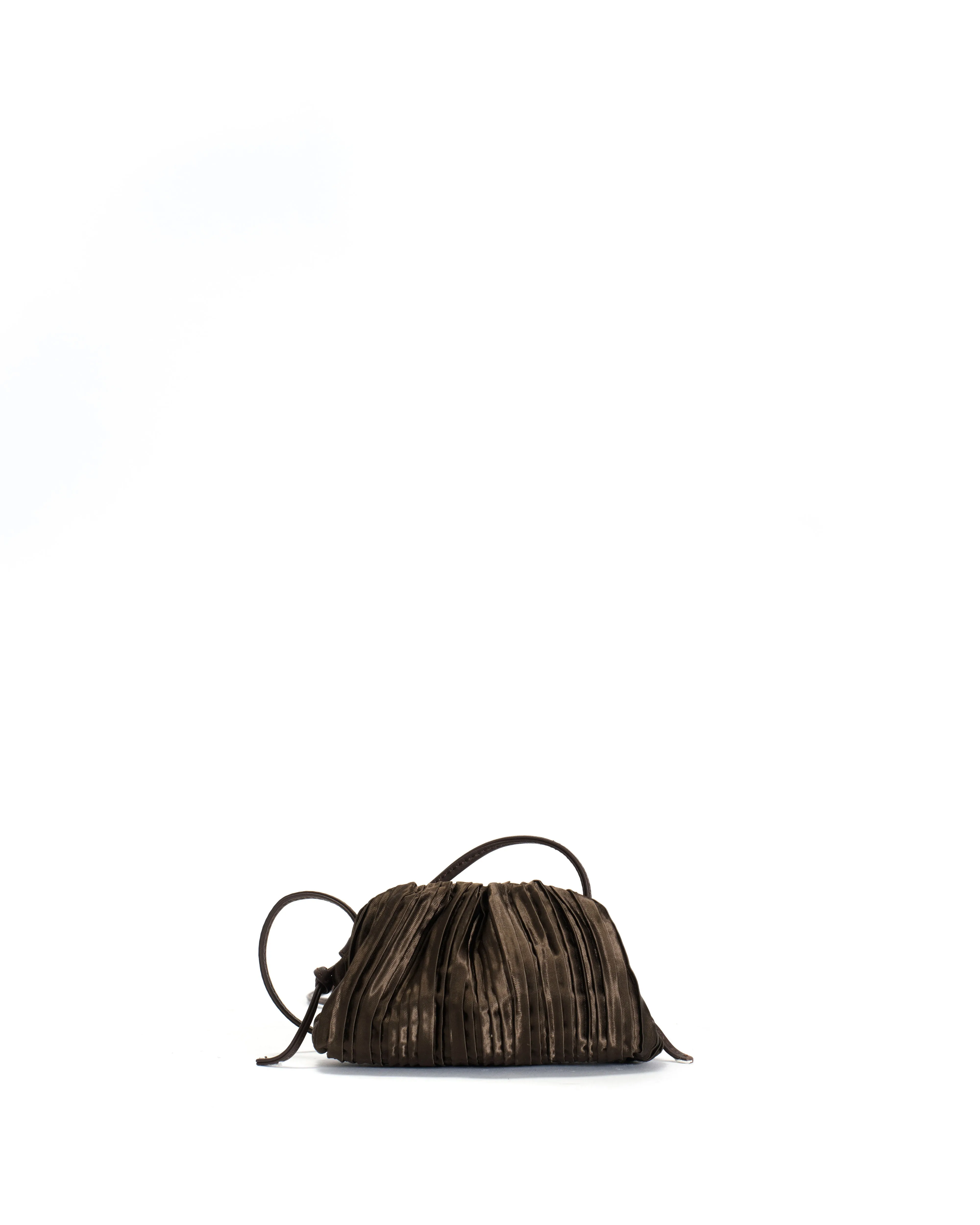 Enuice petite purse Pleated satin Espresso brown sold by Anonymous Copenhagen