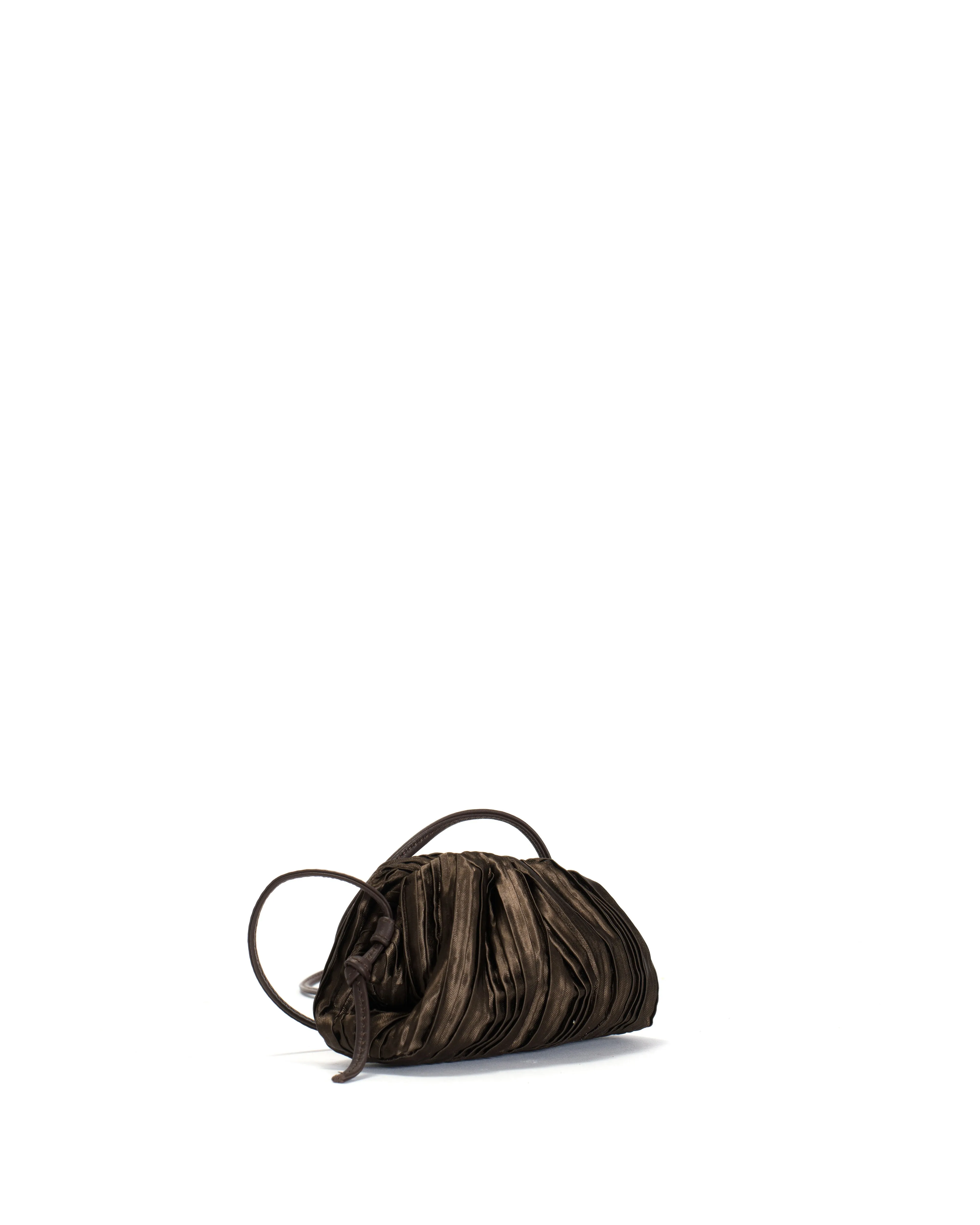 Enuice petite purse Pleated satin Espresso brown sold by Anonymous Copenhagen product image thumbnail 2