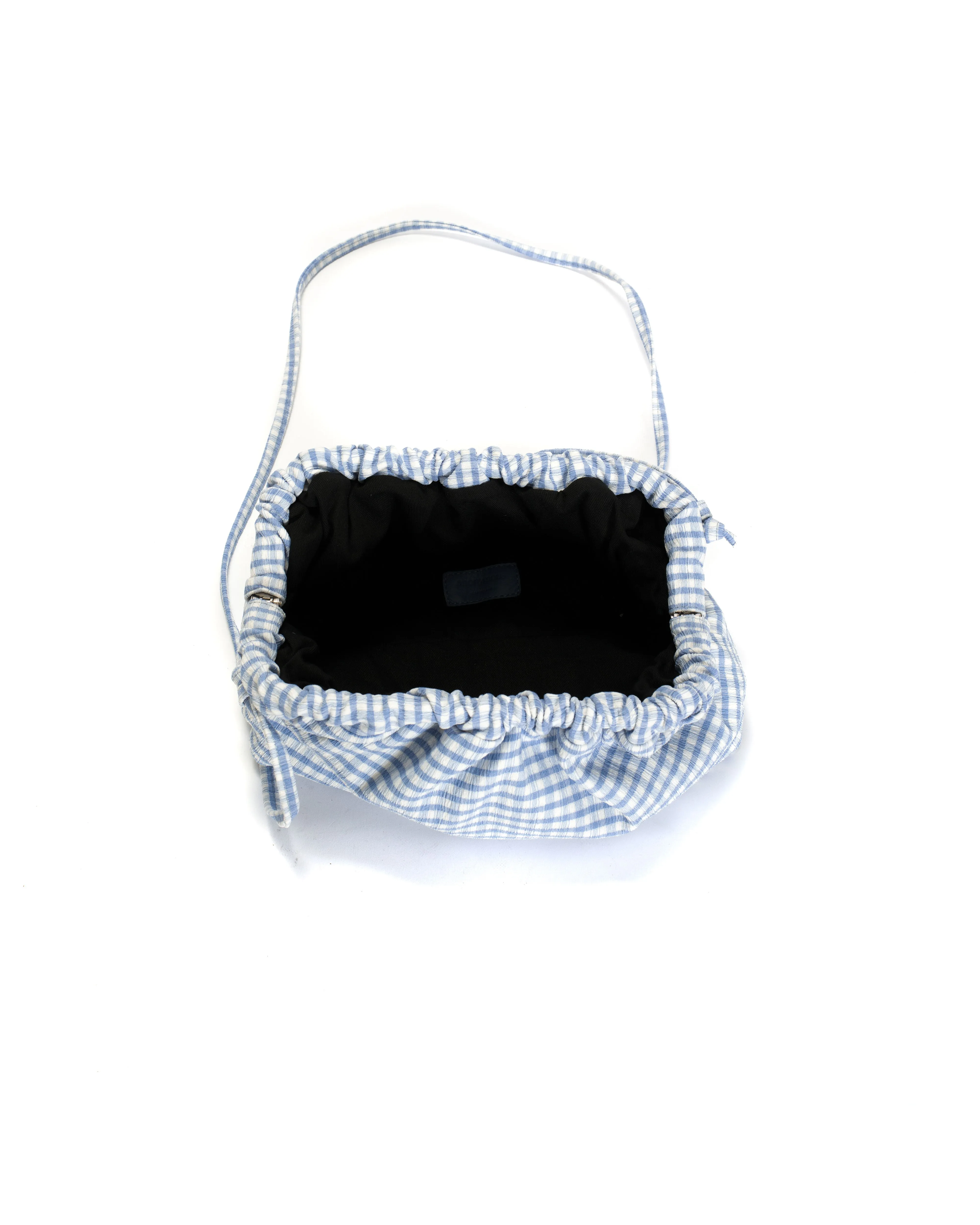 Hally grand cloud bag Pleated gingham Bubble blue sold by Anonymous Copenhagen product image thumbnail 3