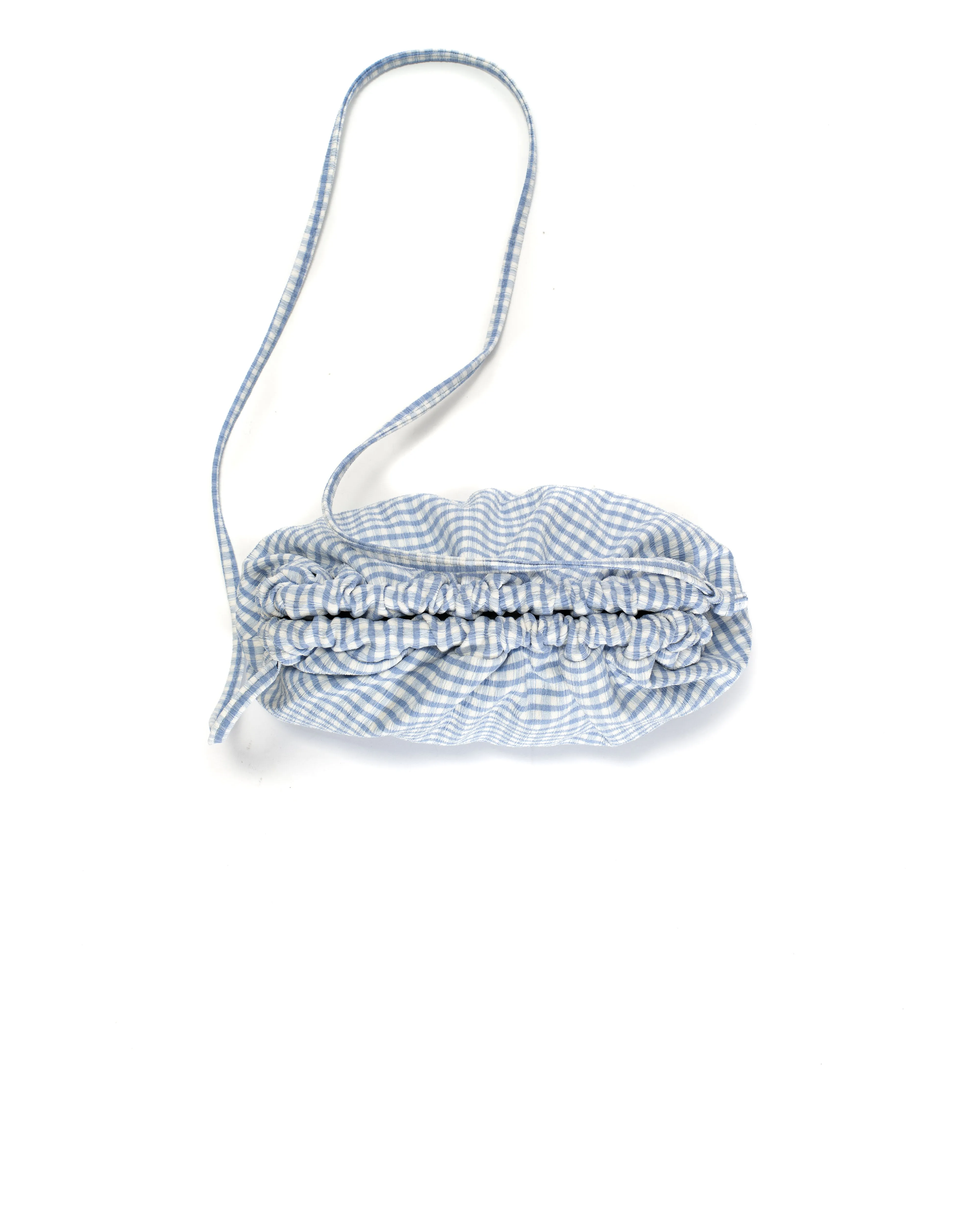 Hally grand cloud bag Pleated gingham Bubble blue sold by Anonymous Copenhagen product image thumbnail 4