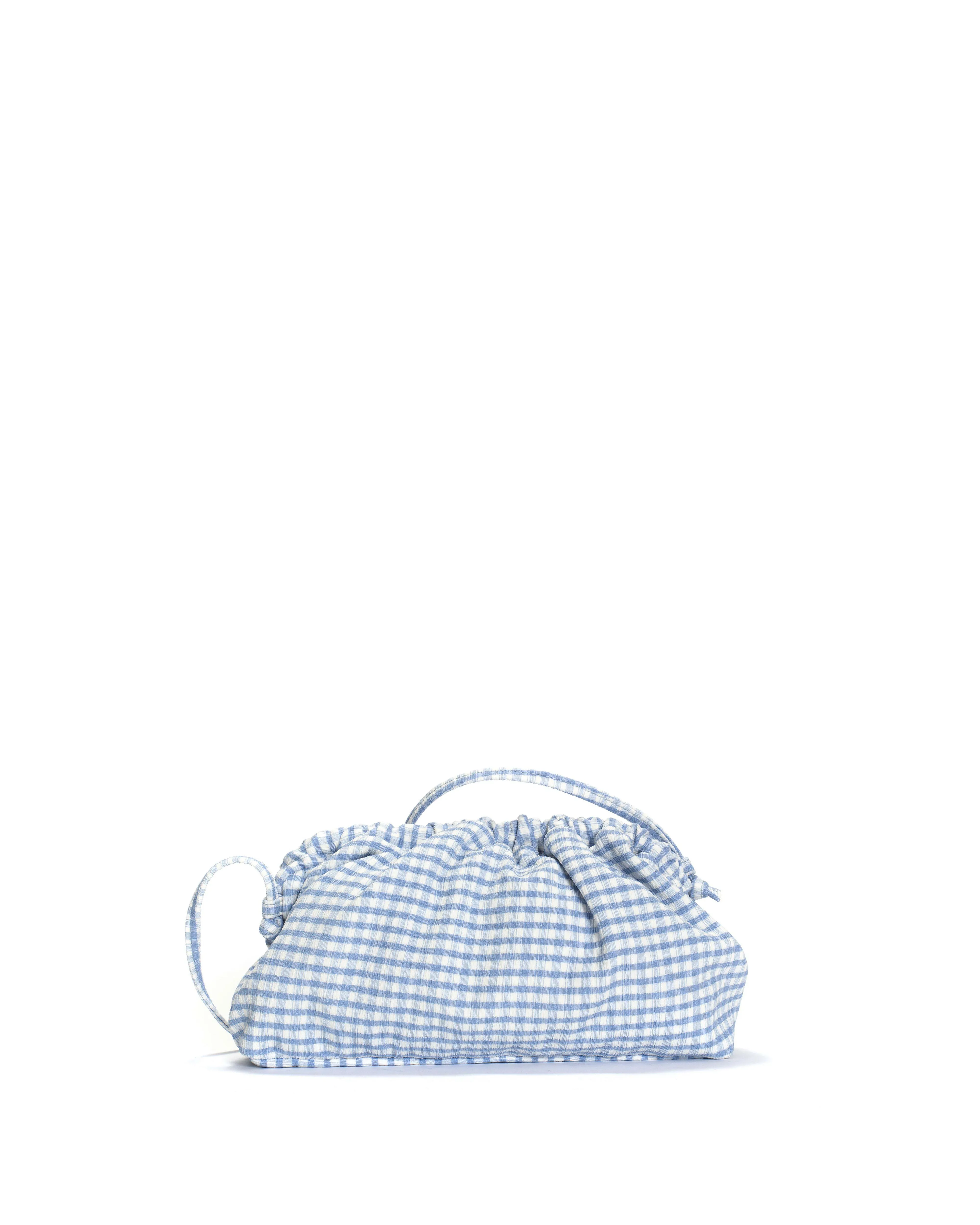 Hally grand cloud bag Pleated gingham Bubble blue sold by Anonymous Copenhagen