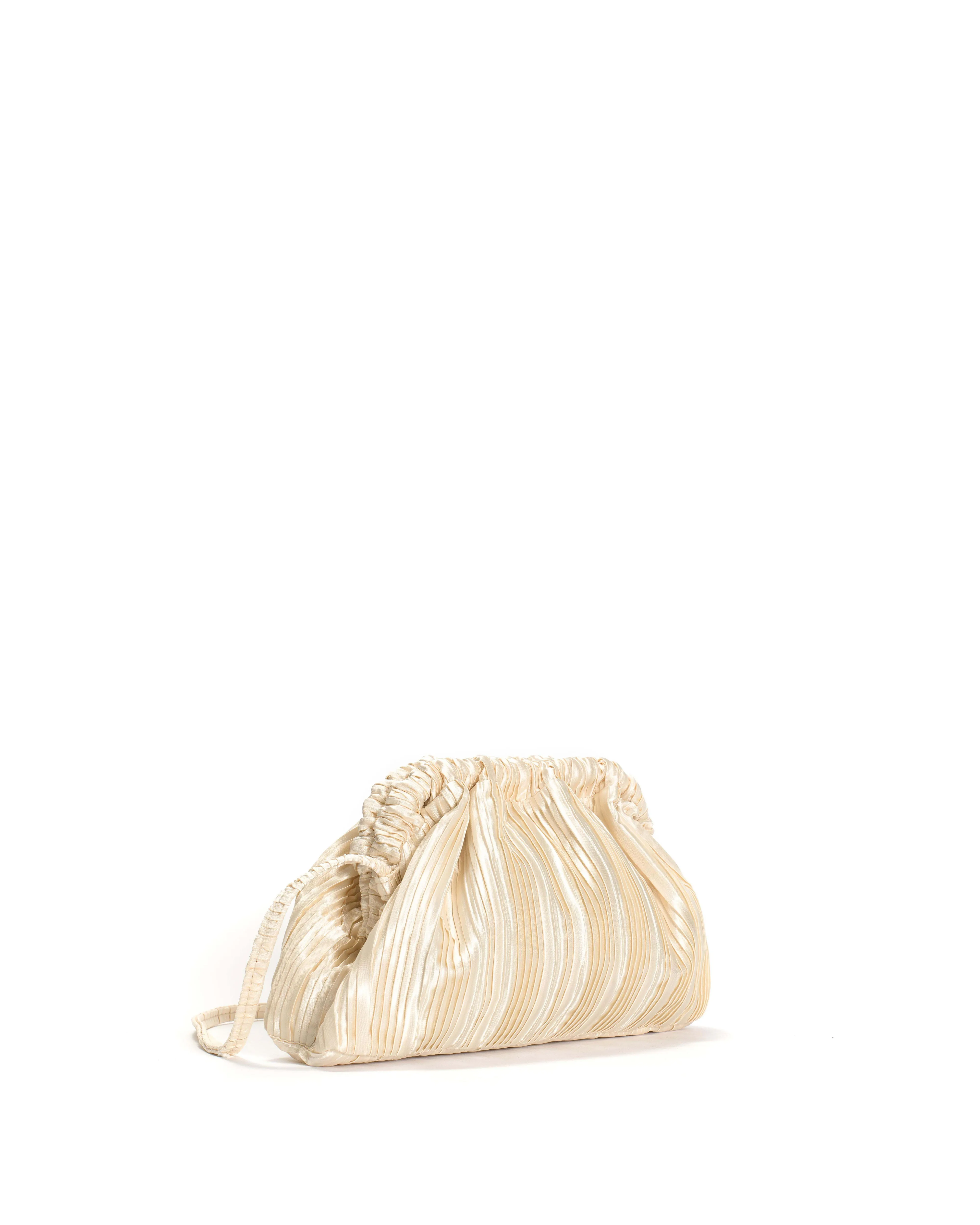Hally petite cloud bag Pleated satin Creamy white sold by Anonymous Copenhagen product image thumbnail 2