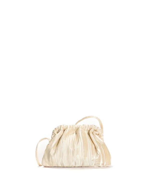 Hally petite cloud bag Pleated satin Creamy white sold by Anonymous Copenhagen