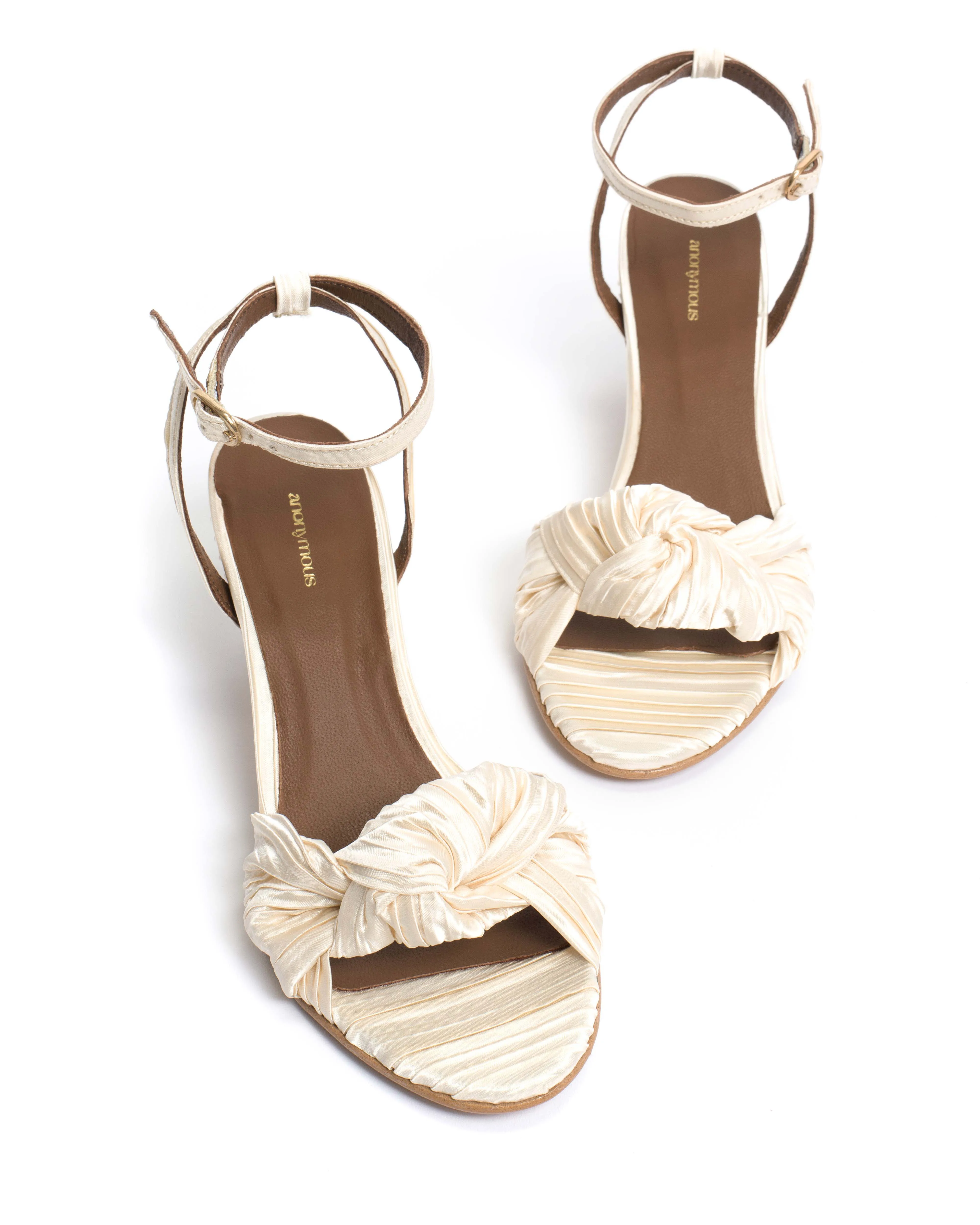 Aliza 50 stiletto Pleated satin Creamy white sold by Anonymous Copenhagen product image thumbnail 5