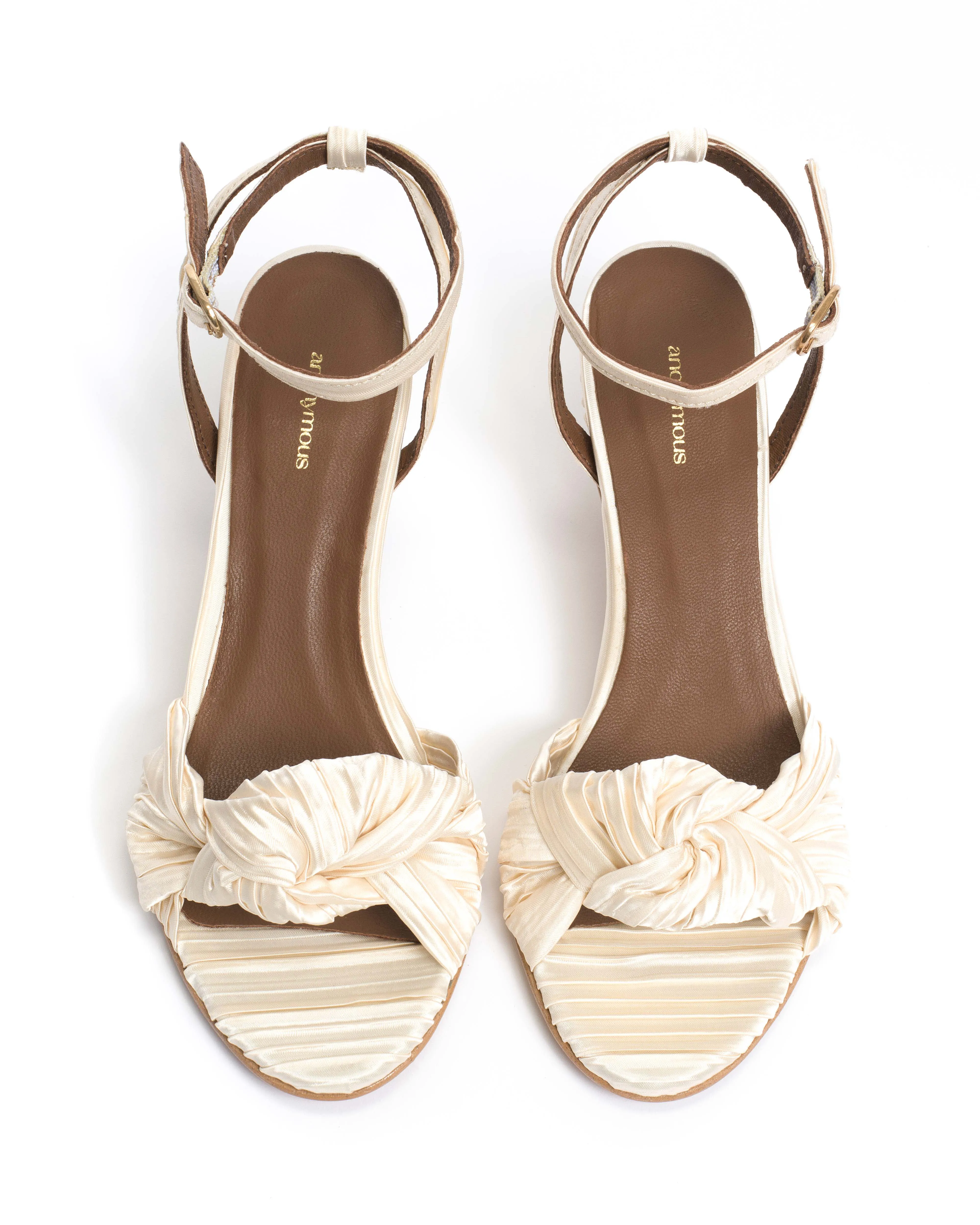 Aliza 50 stiletto Pleated satin Creamy white sold by Anonymous Copenhagen product image thumbnail 3