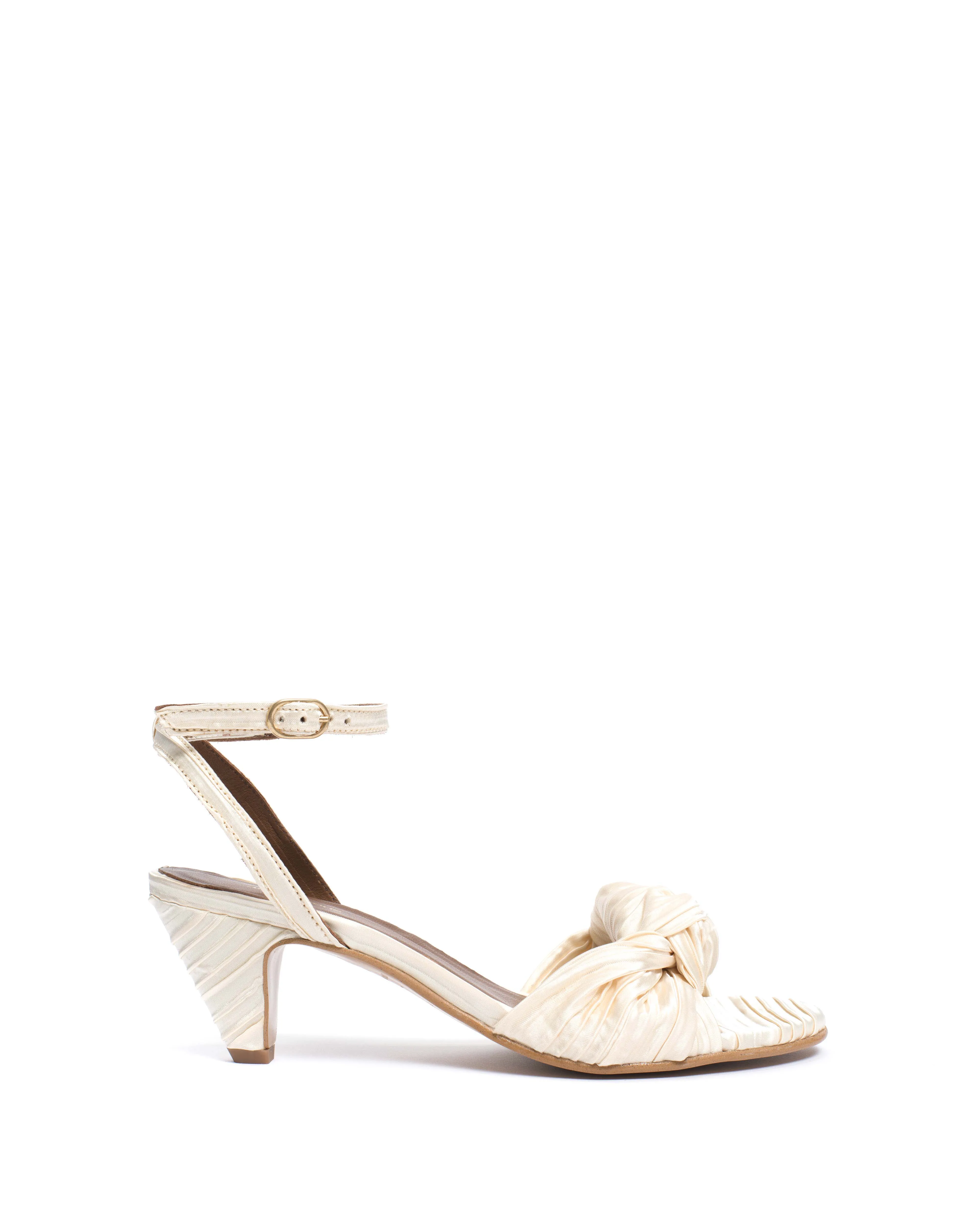 Aliza 50 stiletto Pleated satin Creamy white sold by Anonymous Copenhagen