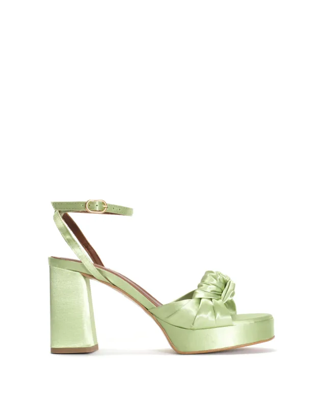 Aliza 85 platform Antique satin Peppermint lime sold by Anonymous Copenhagen