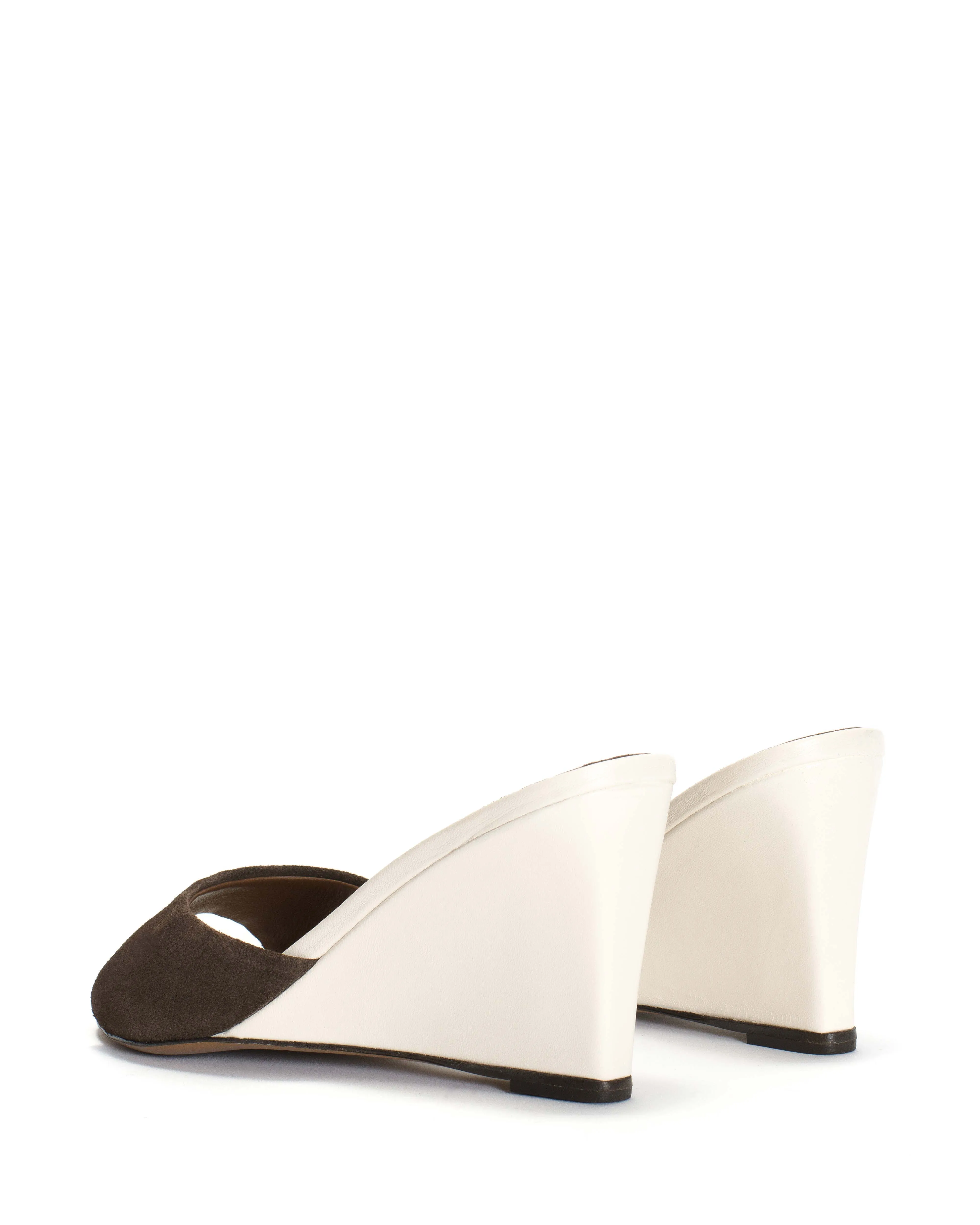 Gwen 75 wedge Calf suede & sleek leather Coffee brown & milk white sold by Anonymous Copenhagen product image thumbnail 4