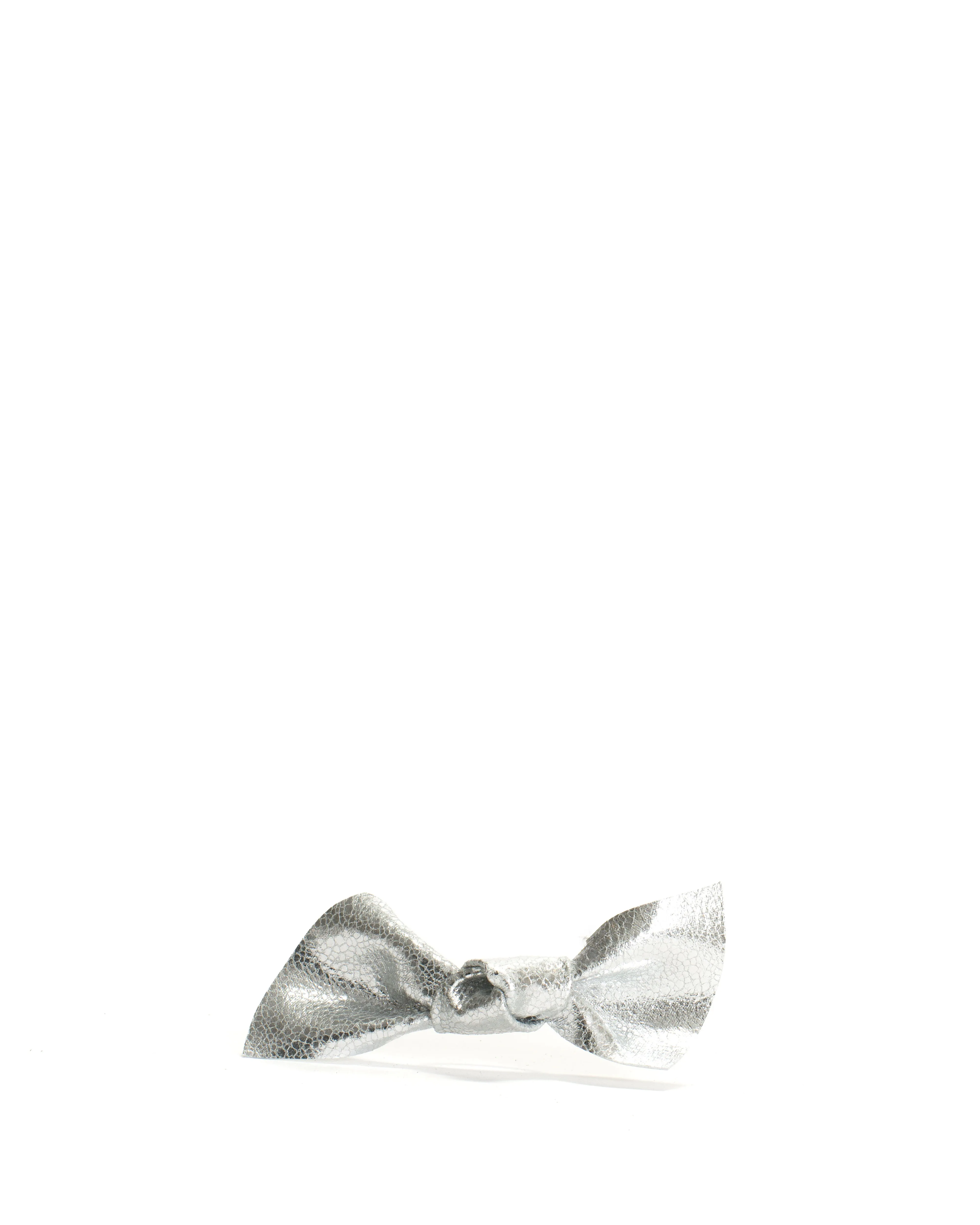 Linnie hair elastic grand bow Crackled metallic goat Silver sold by Anonymous Copenhagen