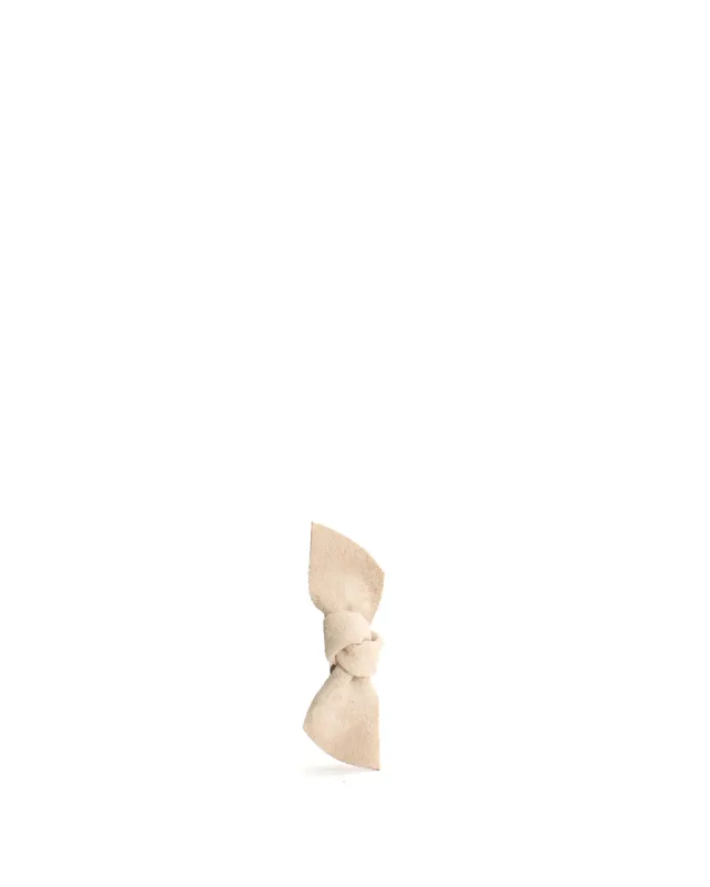 Nabie hair clip petite bow Calf suede Vanilla cream sold by Anonymous Copenhagen