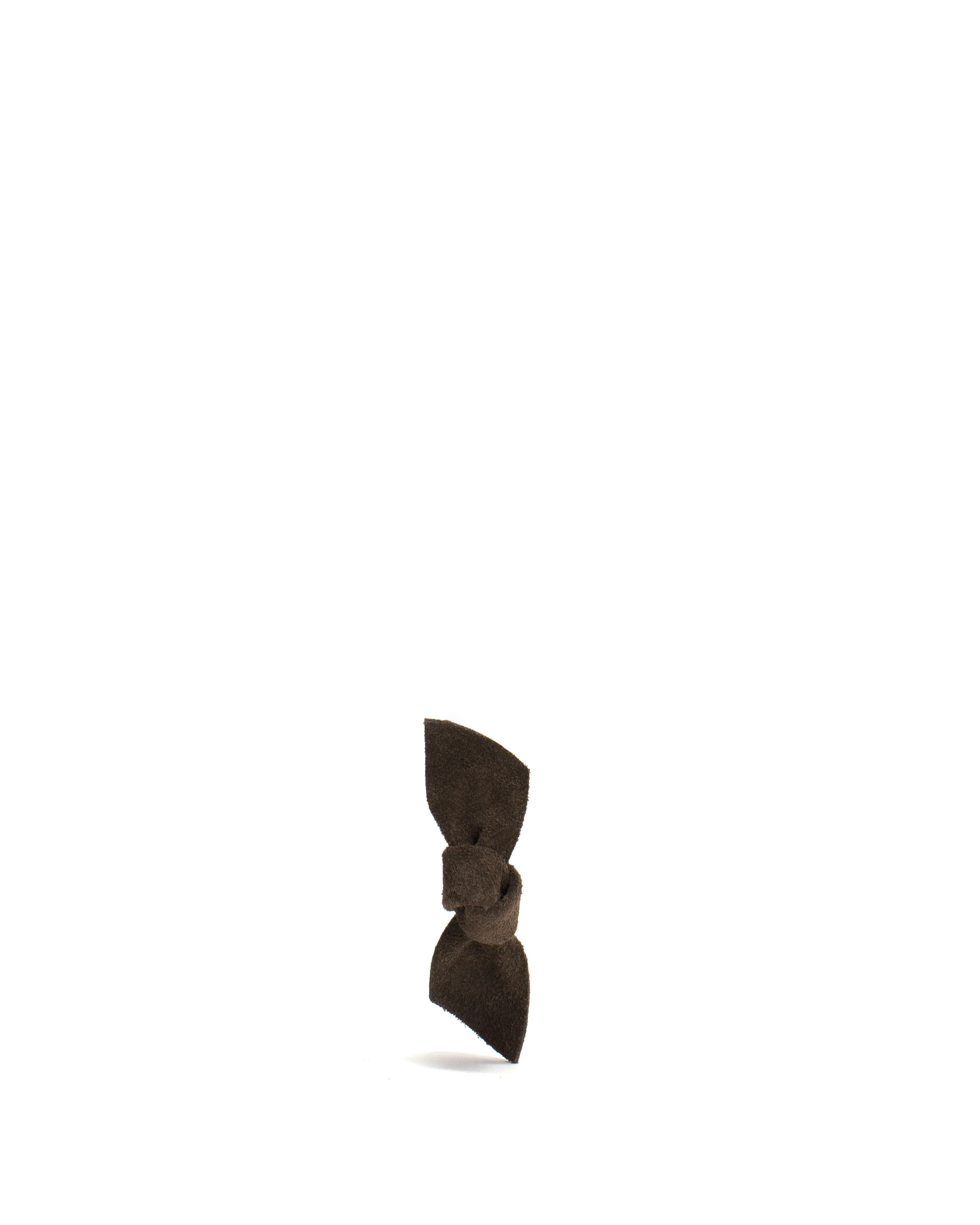 Nabie hair clip petite bow Calf suede Coffee brown sold by Anonymous Copenhagen
