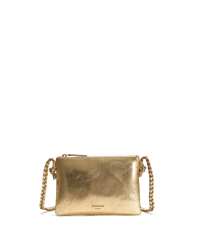 Thinna clutch Crackled metallic goat Gold sold by Anonymous Copenhagen