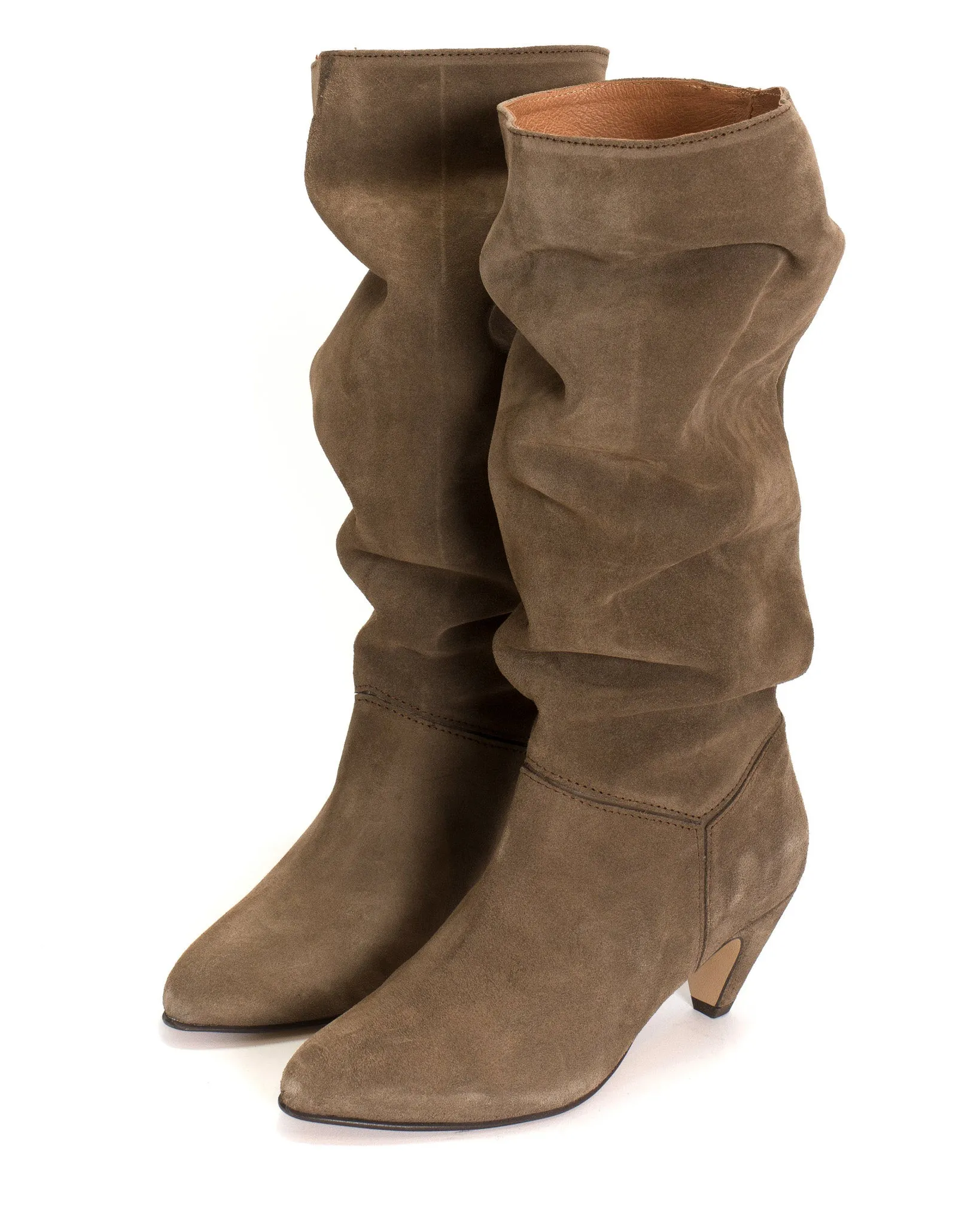 Jasmina 50 stiletto Calf suede & sleek leather Dark taupe sold by Anonymous Copenhagen product image thumbnail 2