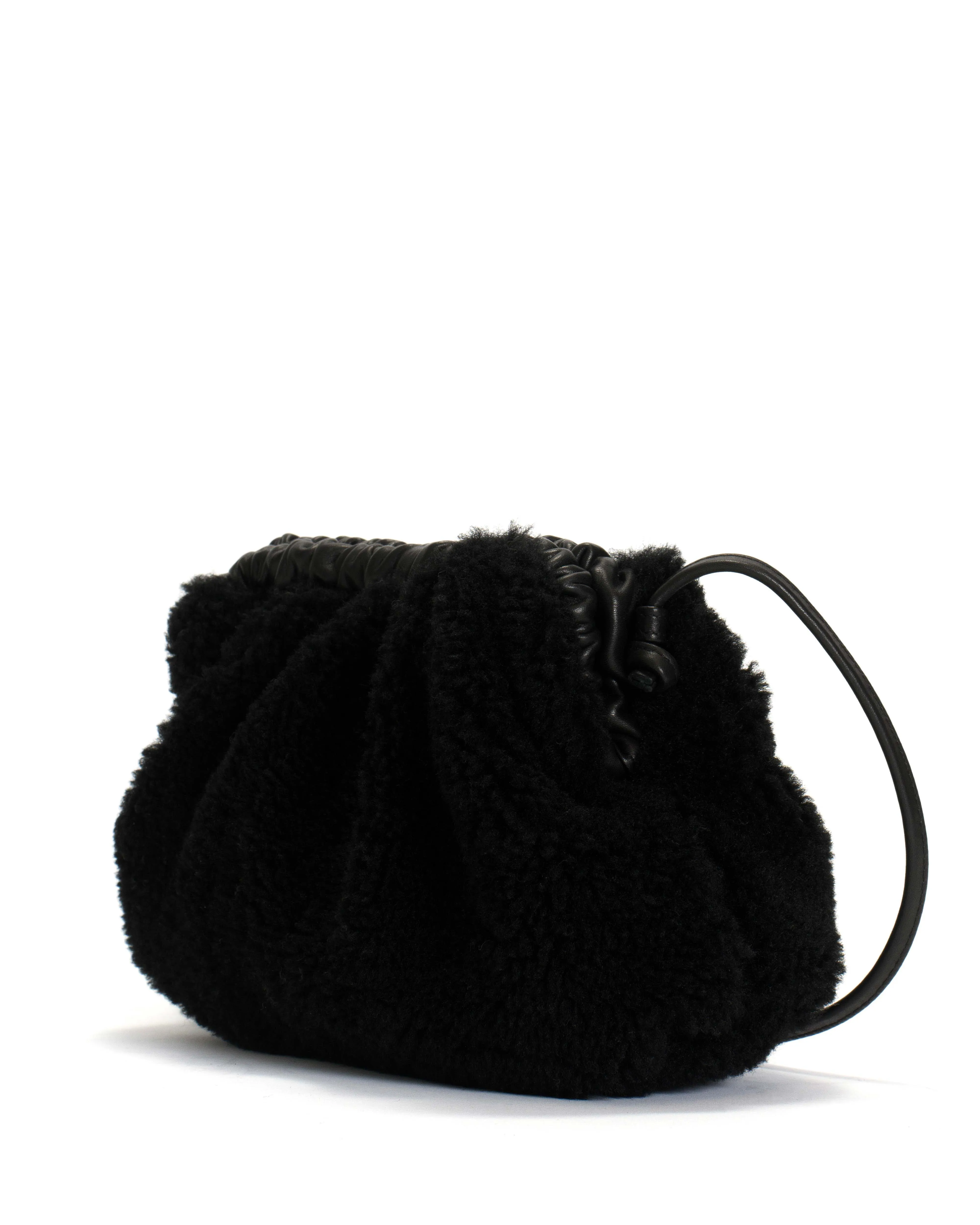Hally petite cloud bag Lamb shearling & shiny lamb Black sold by Anonymous Copenhagen product image thumbnail 2