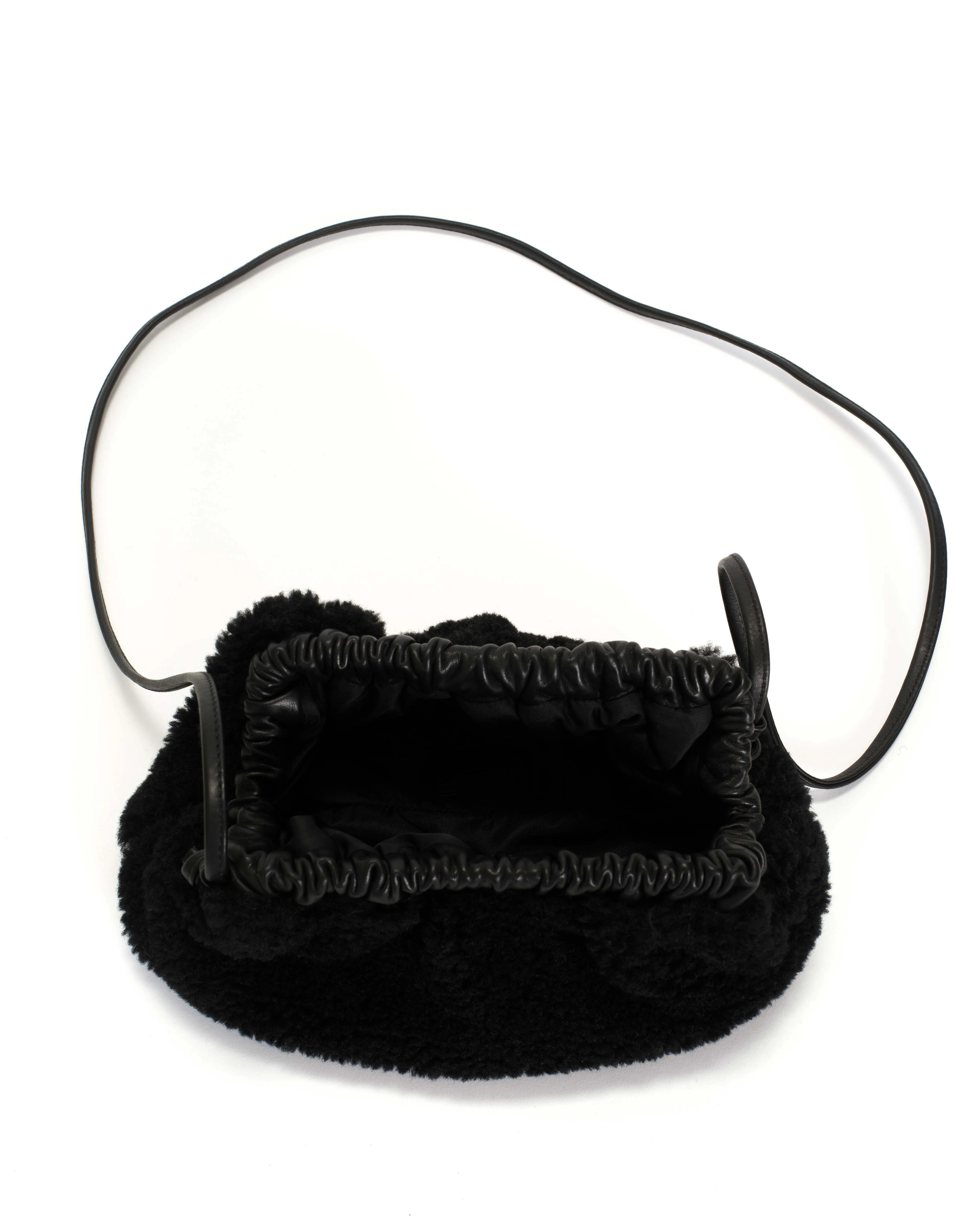 Hally petite cloud bag Lamb shearling & shiny lamb Black sold by Anonymous Copenhagen product image thumbnail 3