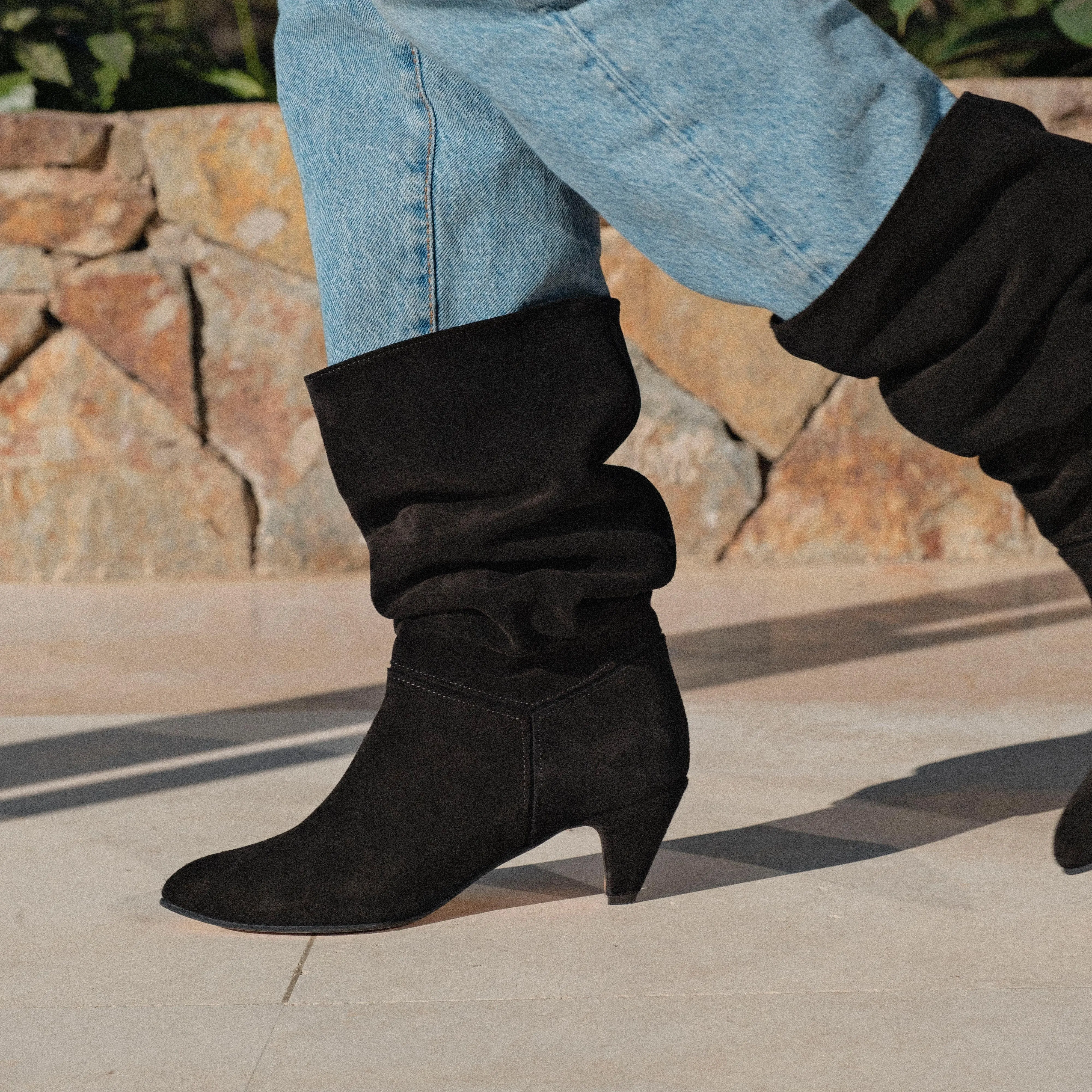 Jasmina 50 stiletto Calf suede & sleek leather Black sold by Anonymous Copenhagen product image thumbnail 5