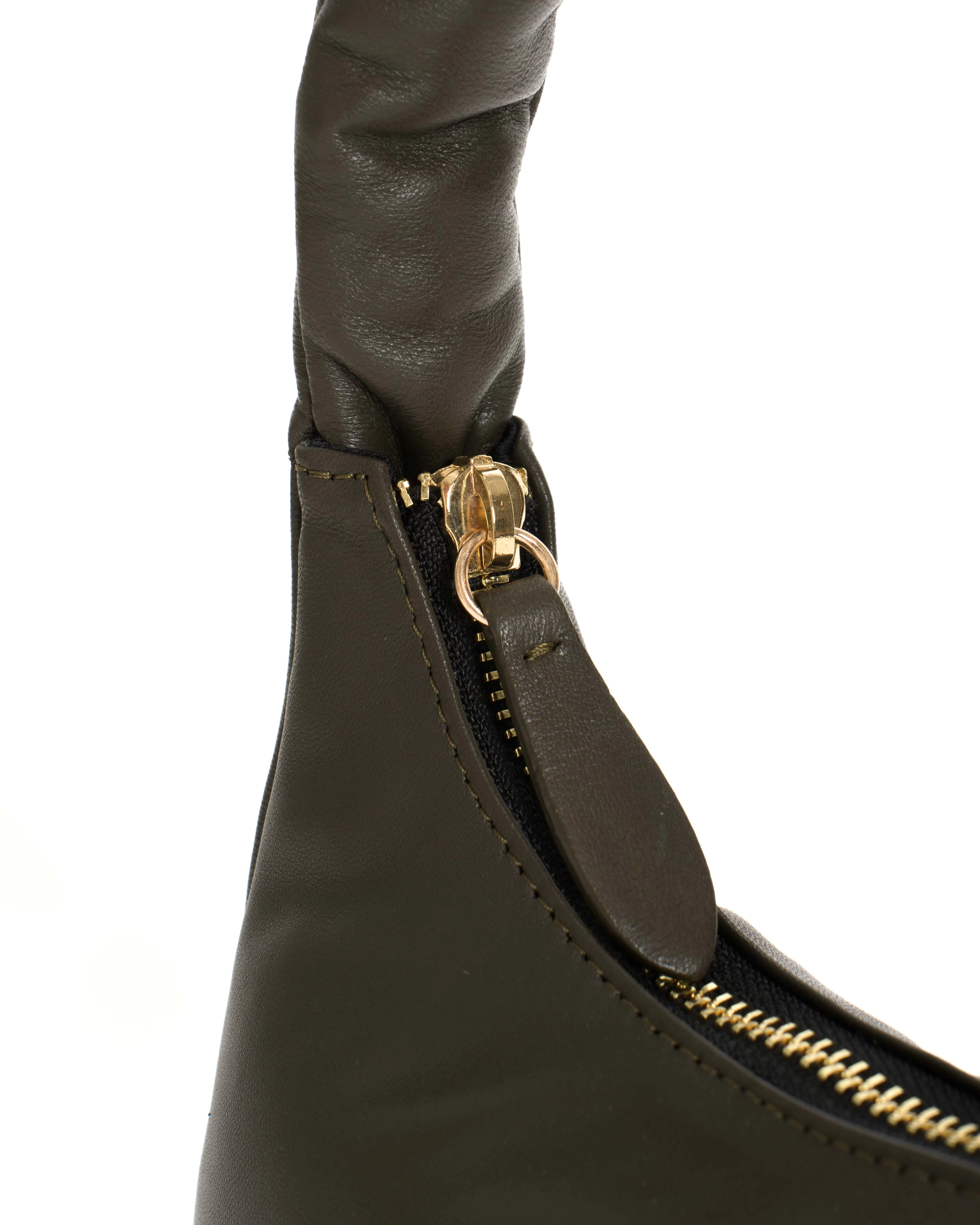 Shane petite pillow bag Shiny lamb Olive green sold by Anonymous Copenhagen product image thumbnail 3