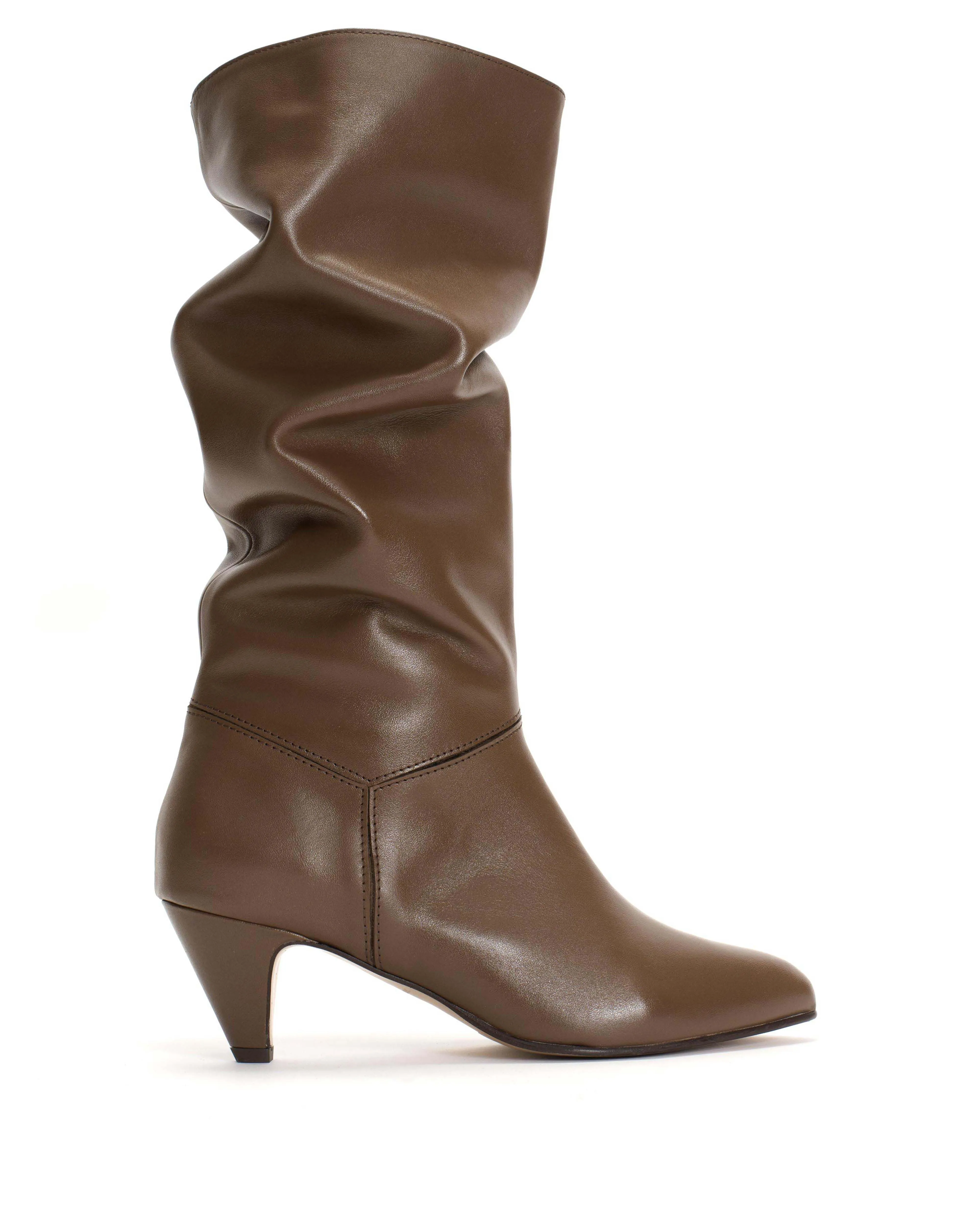Jasmina 50 stiletto Soft calf & suede leather Dark taupe sold by Anonymous Copenhagen