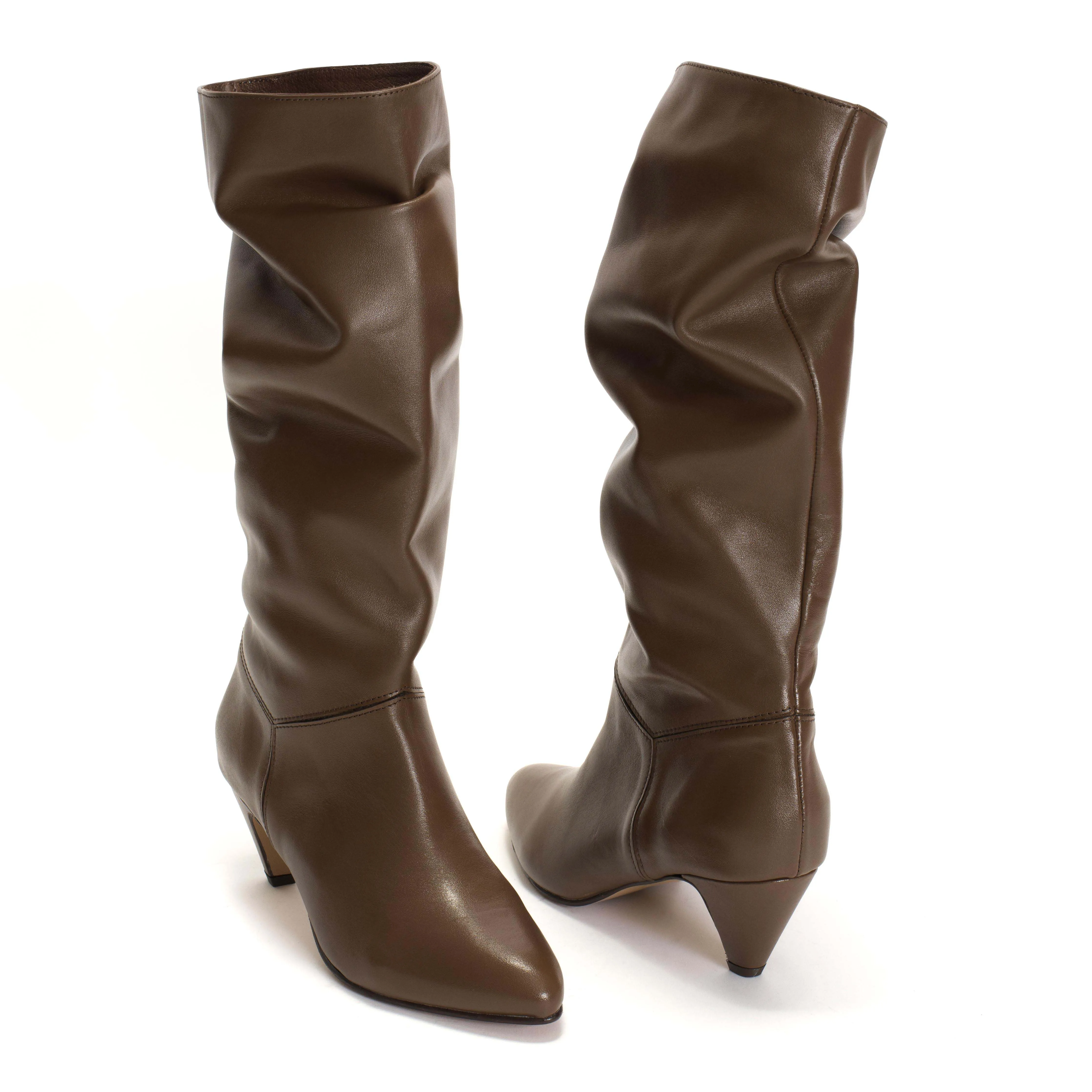 Jasmina 50 stiletto Soft calf & suede leather Dark taupe sold by Anonymous Copenhagen product image thumbnail 5