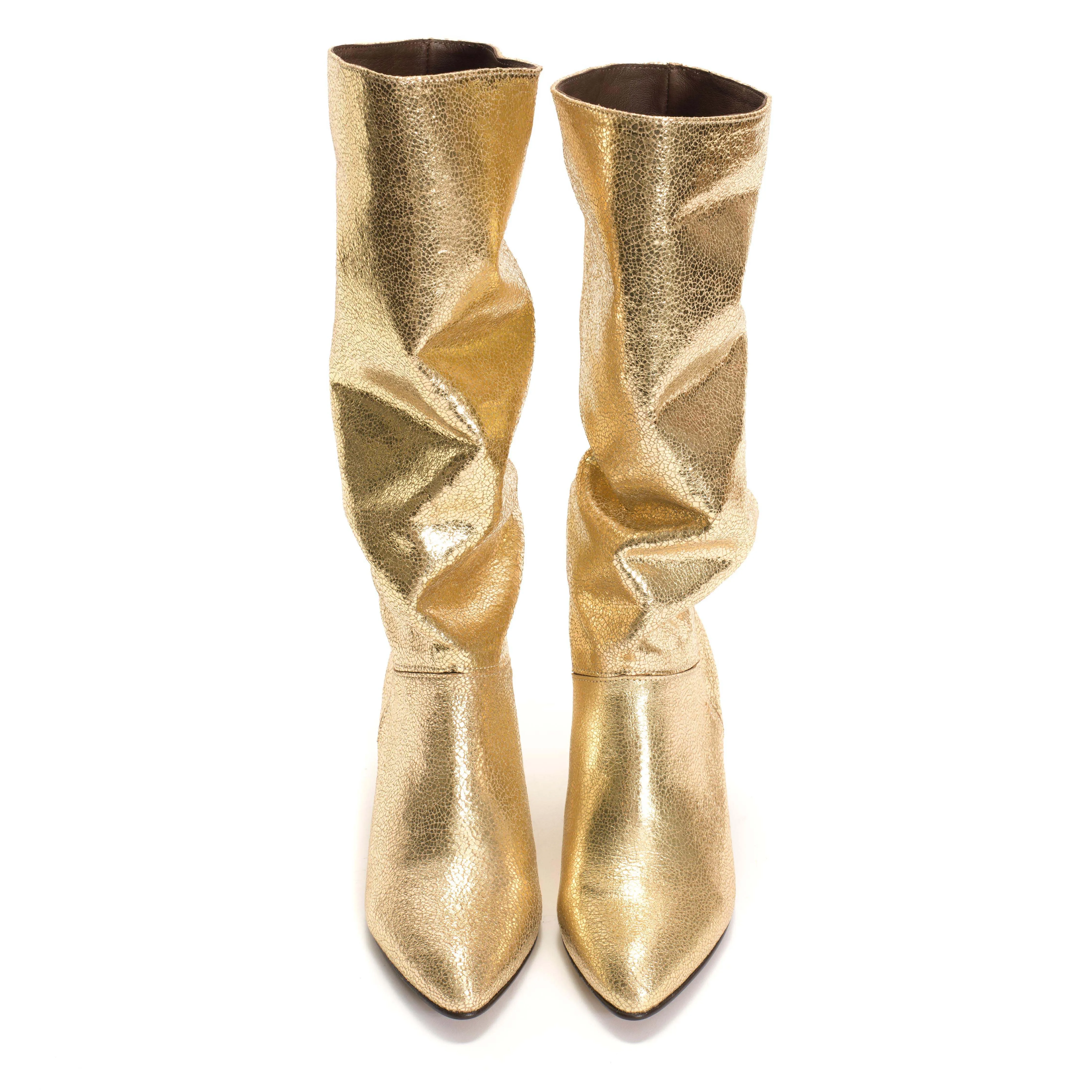 Jasmina 50 stiletto Crackled metallic goat Gold sold by Anonymous Copenhagen product image thumbnail 3