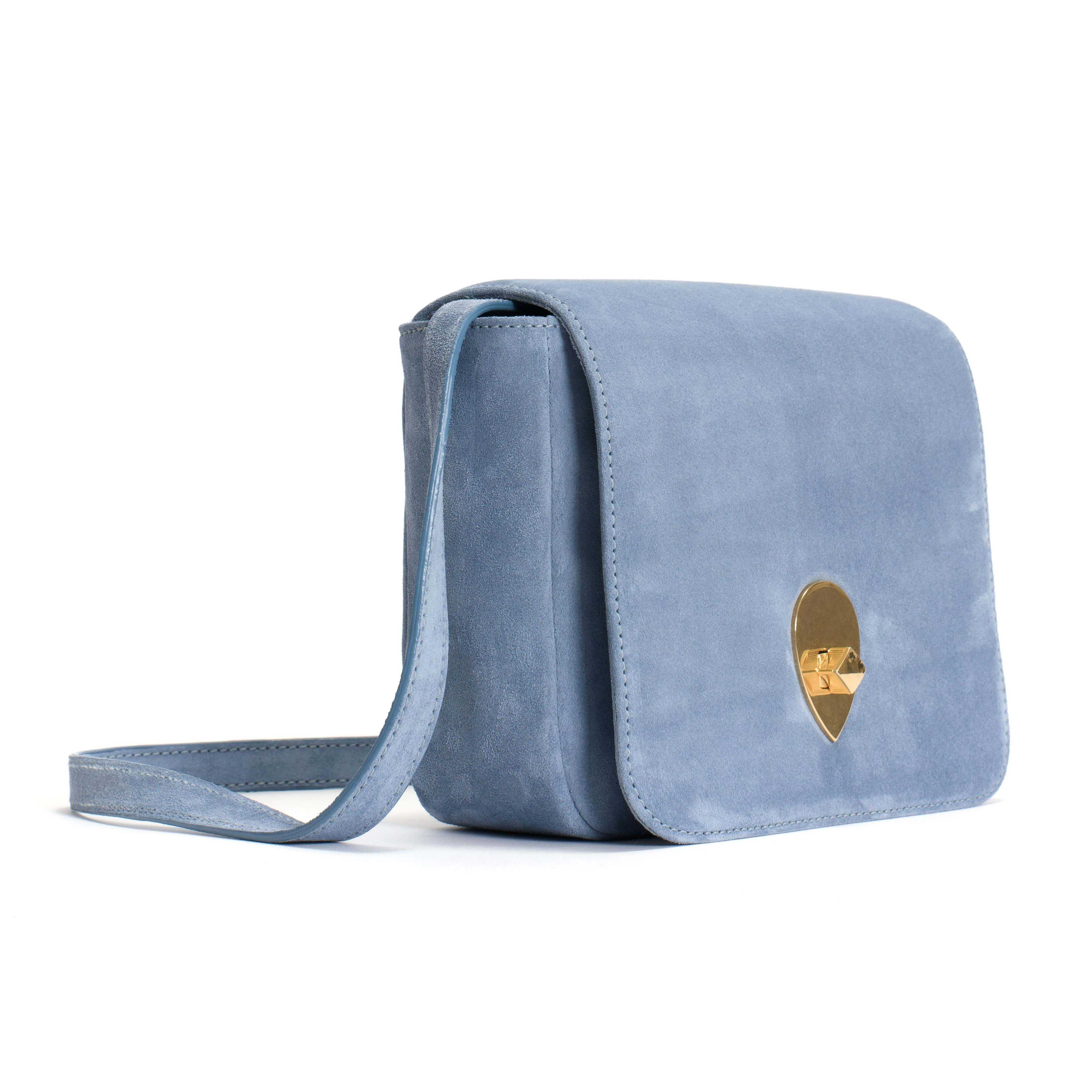 Nielle petite crossover bag Calf suede Lichen blue sold by Anonymous Copenhagen product image thumbnail 2
