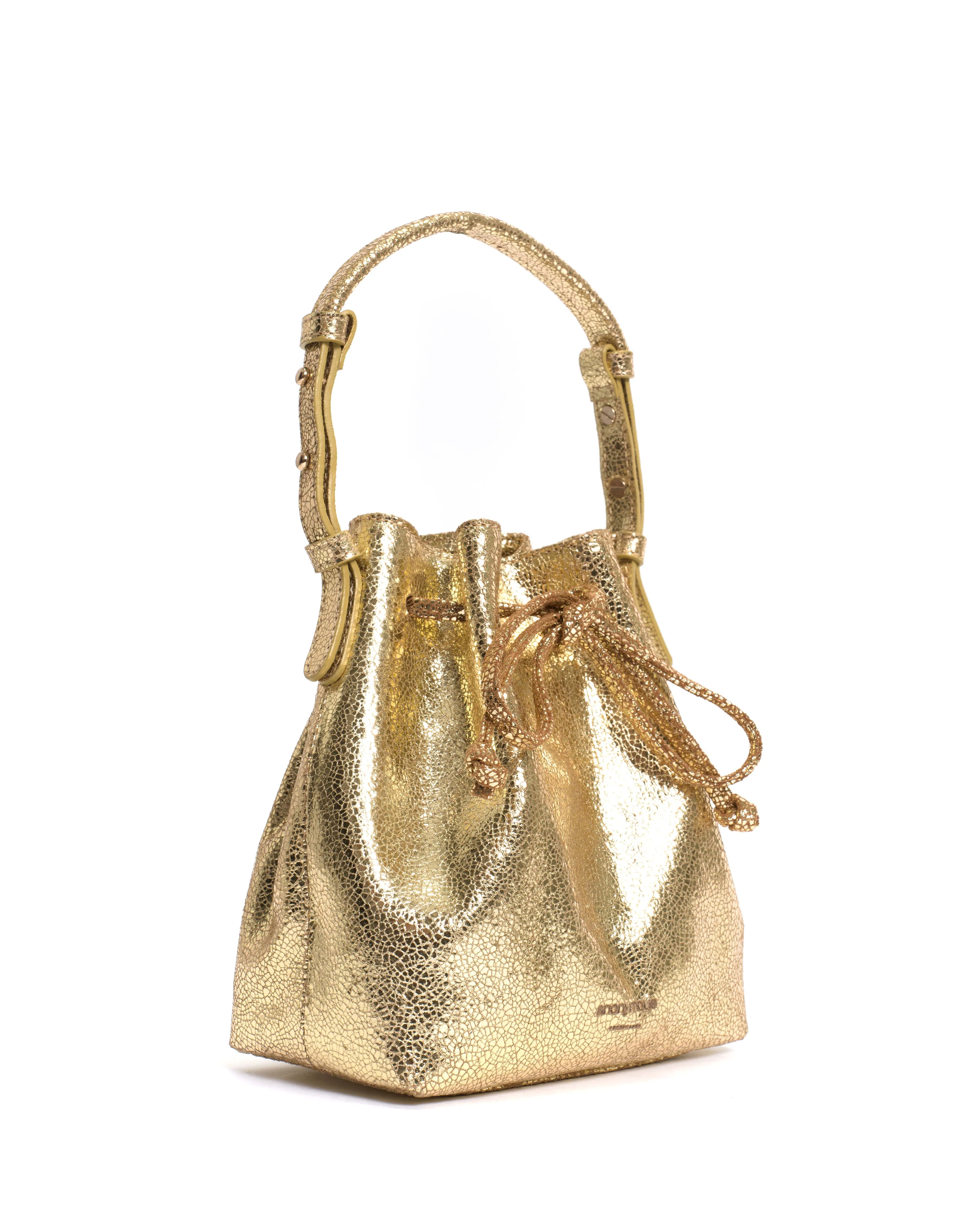 Kacey petite bucket bag Crackled metallic goat Gold sold by Anonymous Copenhagen product image thumbnail 2
