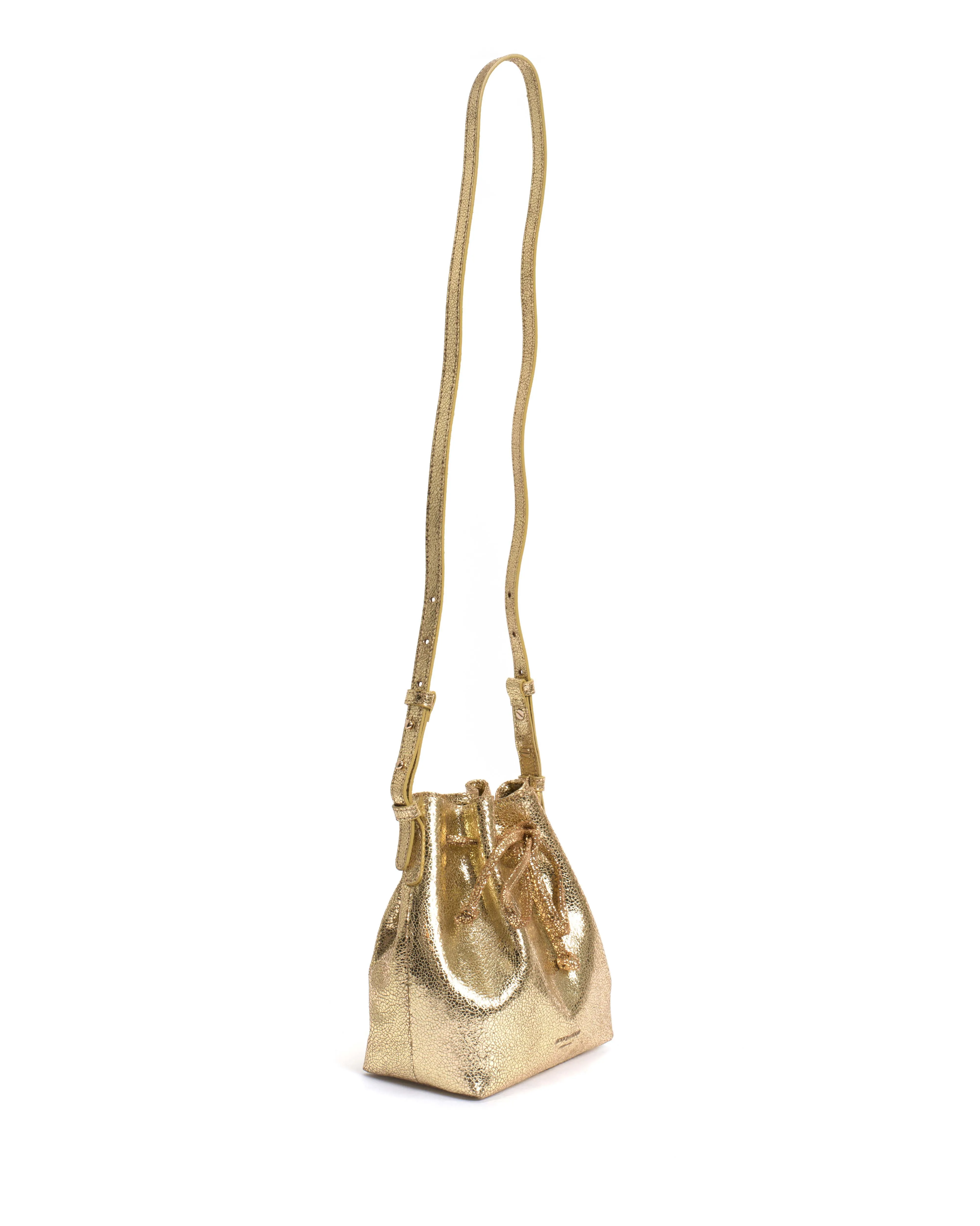 Kacey petite bucket bag Crackled metallic goat Gold sold by Anonymous Copenhagen product image thumbnail 5