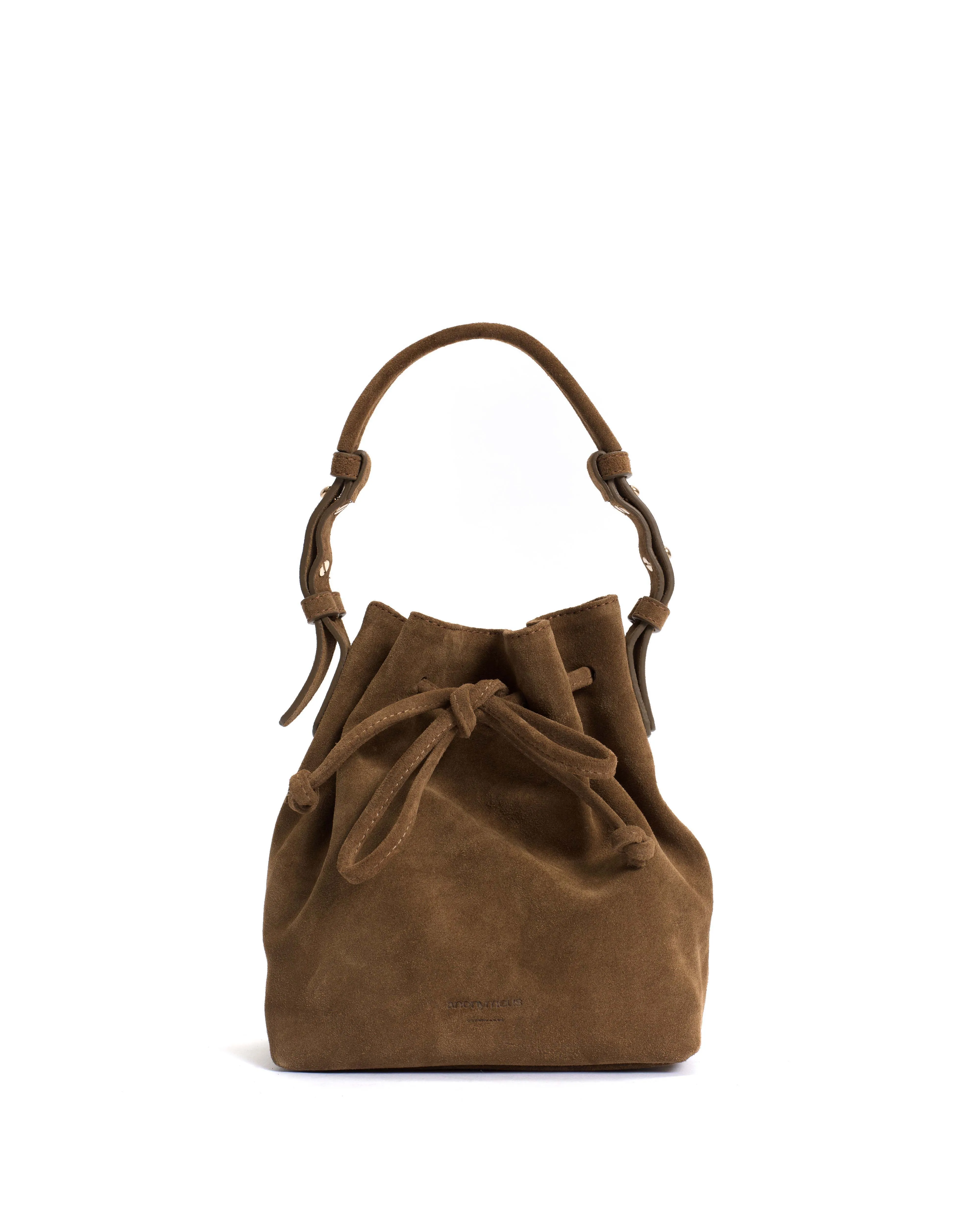 Kacey petite bucket bag Calf suede Cinnamon sold by Anonymous Copenhagen