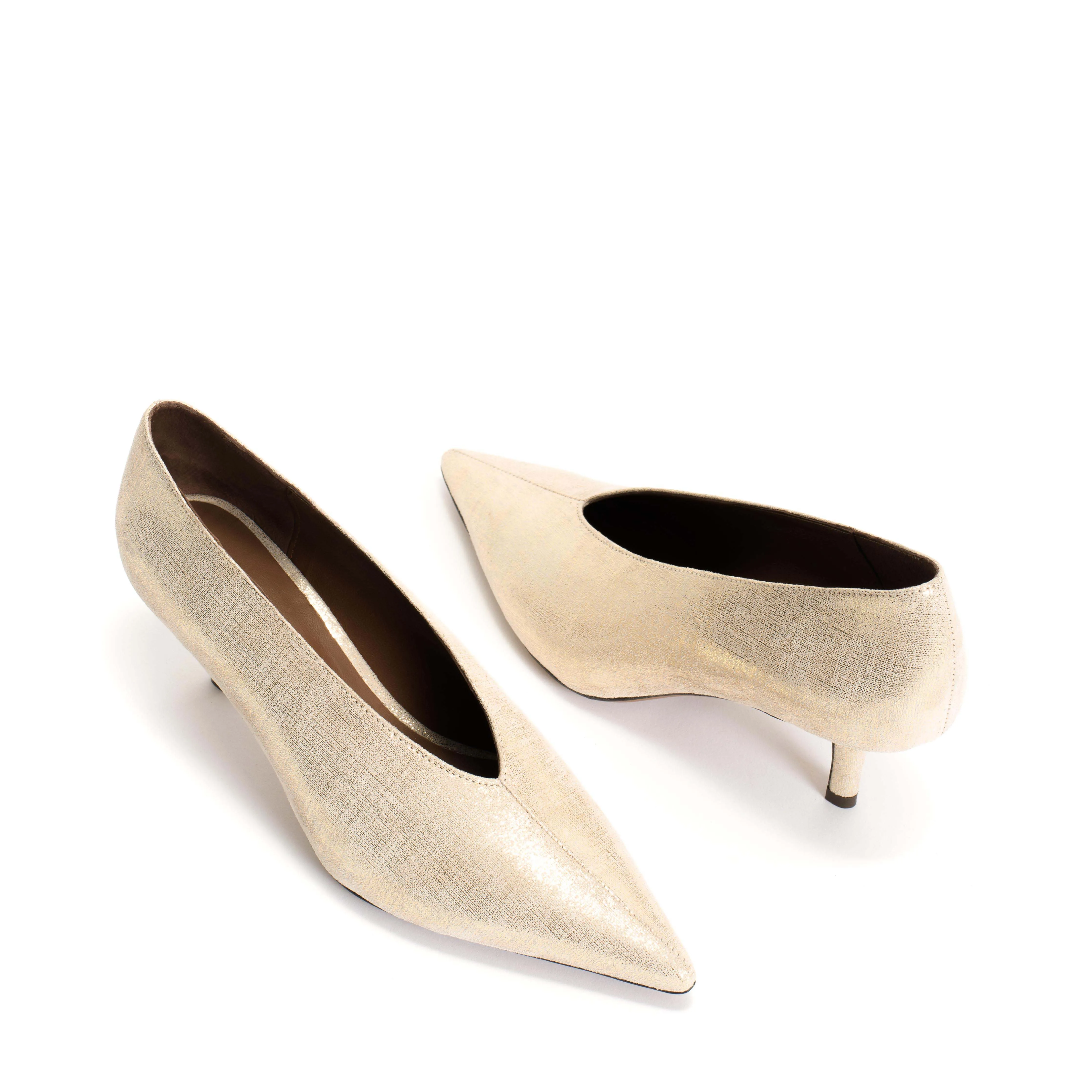 Phia 55 pin Linen metallic goat Gold sold by Anonymous Copenhagen product image thumbnail 4