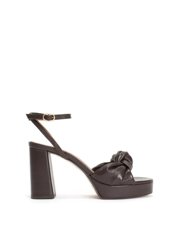 Aliza 85 platform Shiny lamb Coffee brown sold by Anonymous Copenhagen