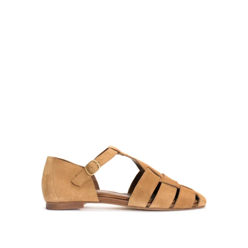 Lain flats Calf suede Bamboo brown sold by Anonymous Copenhagen
